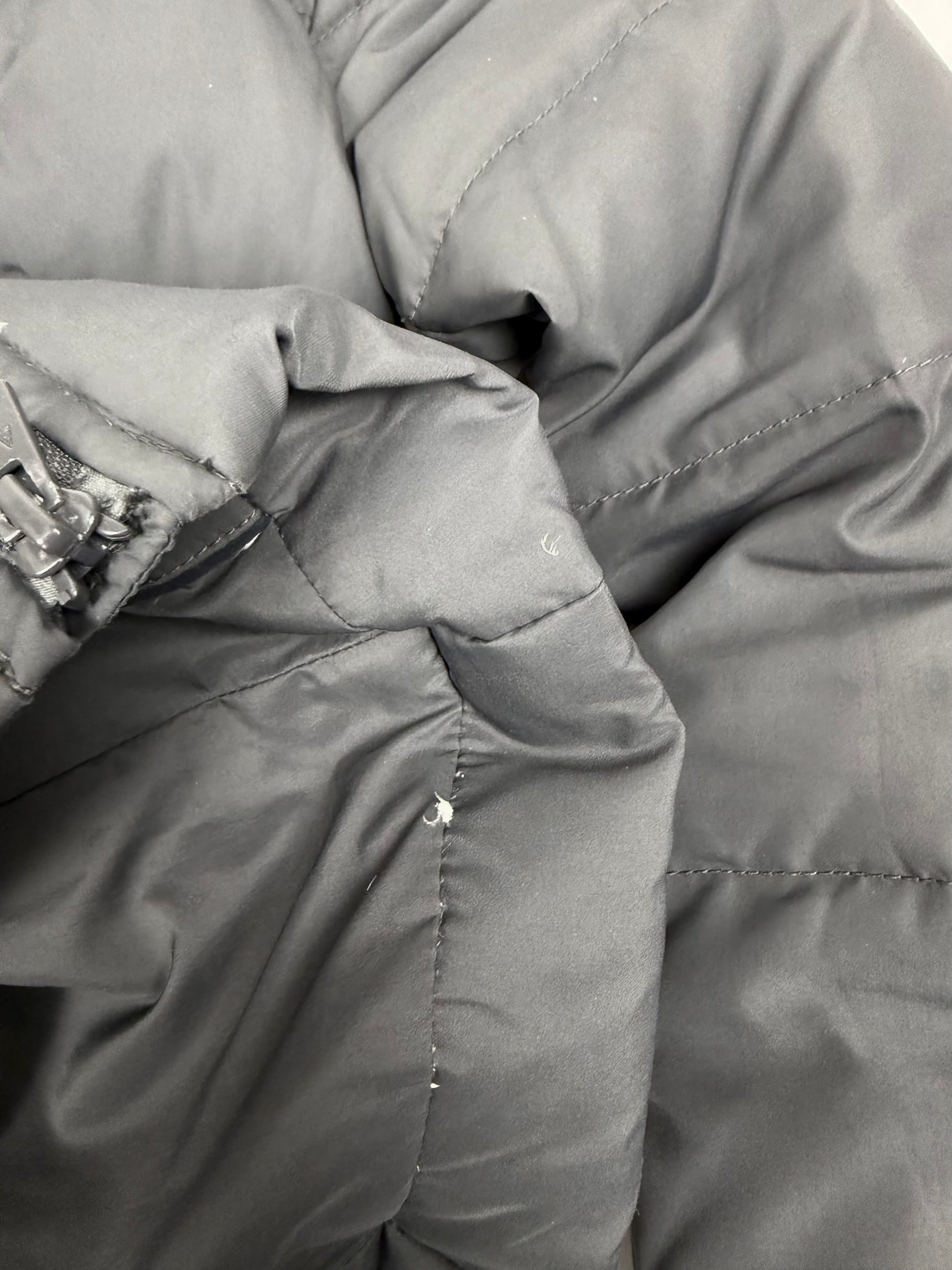 Grey tight fit duck down puffer jacket (S)