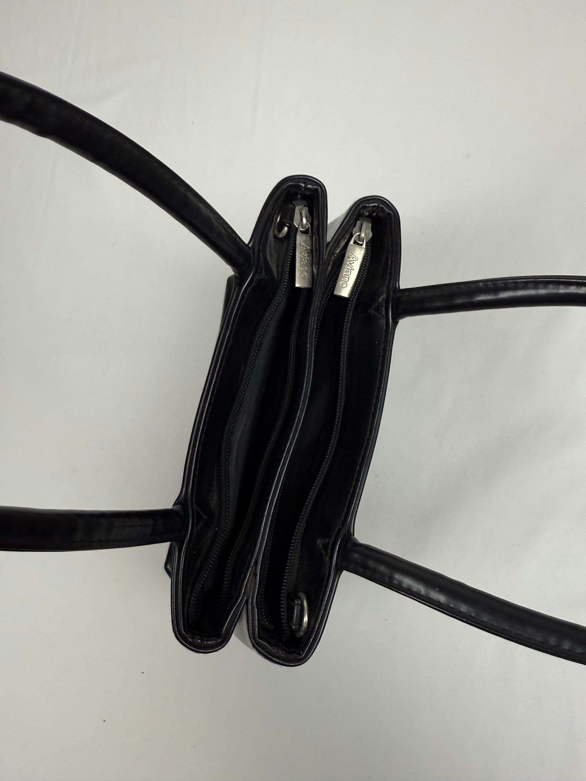 Black pvc leather mini handbag (22x23cm)