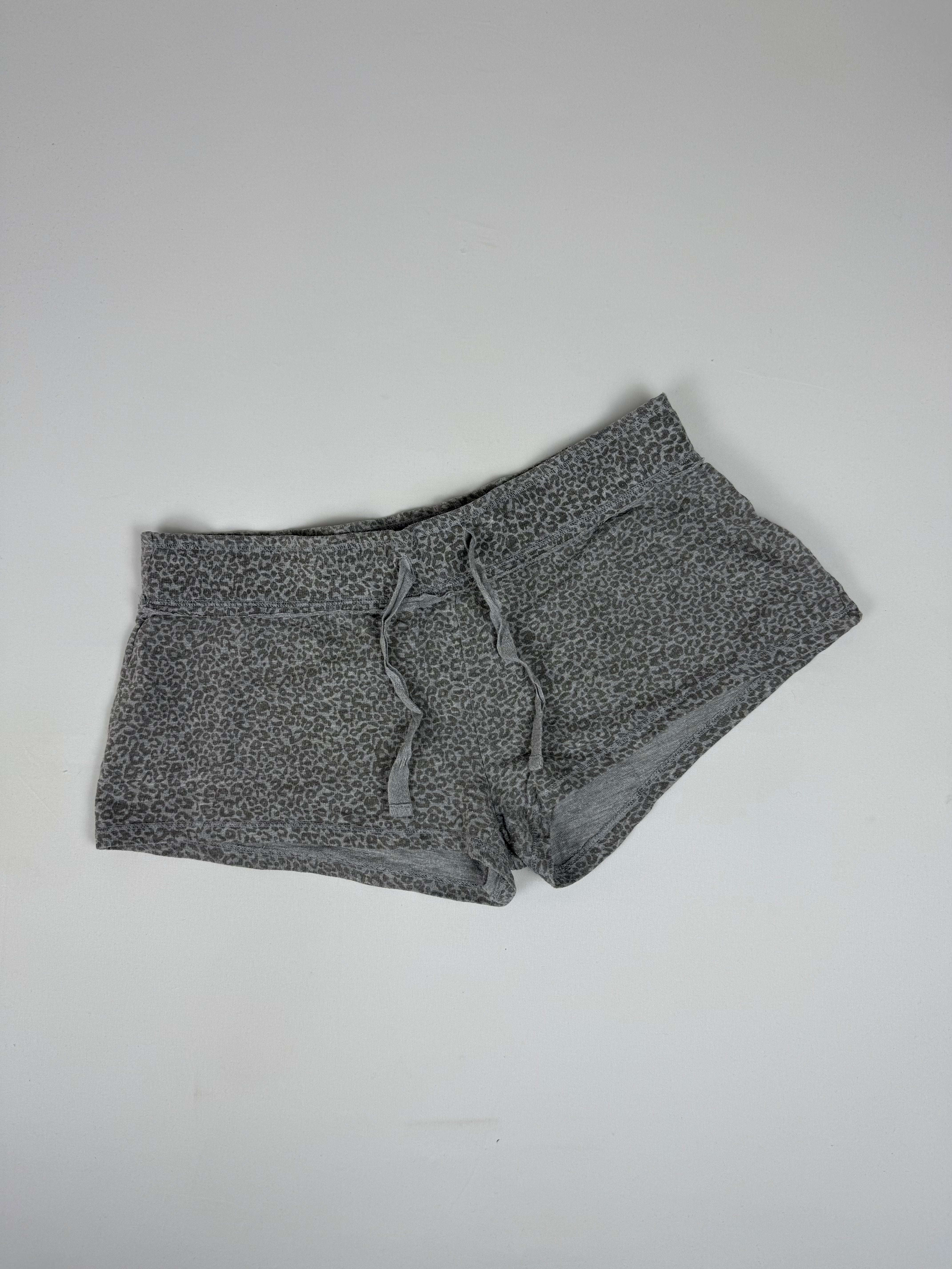 Grey animal print cotton mini short (M)