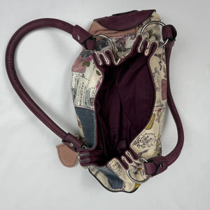 Pink graphic medium shoulder bag (20x32cm)