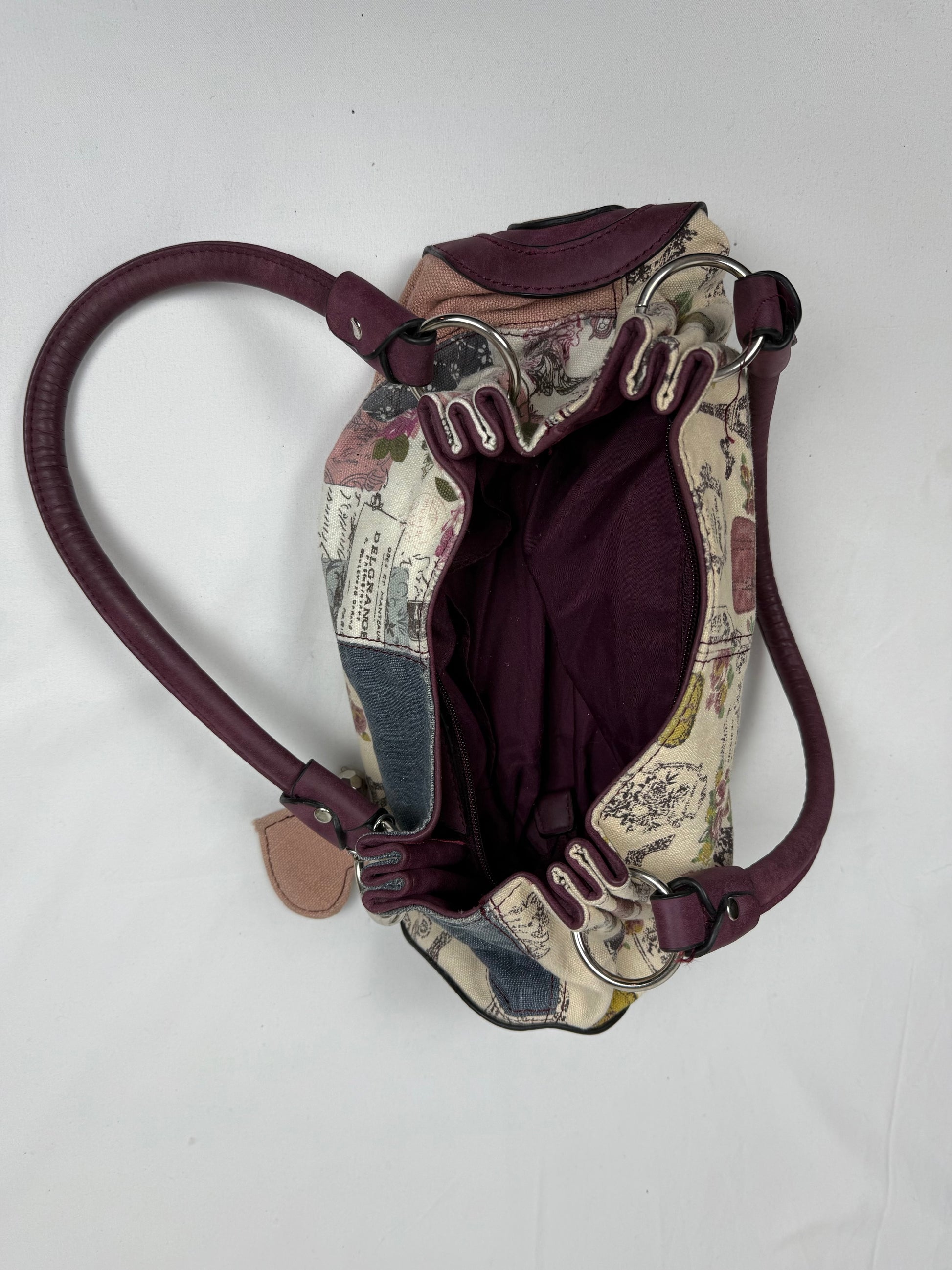 Pink graphic medium shoulder bag (20x32cm)