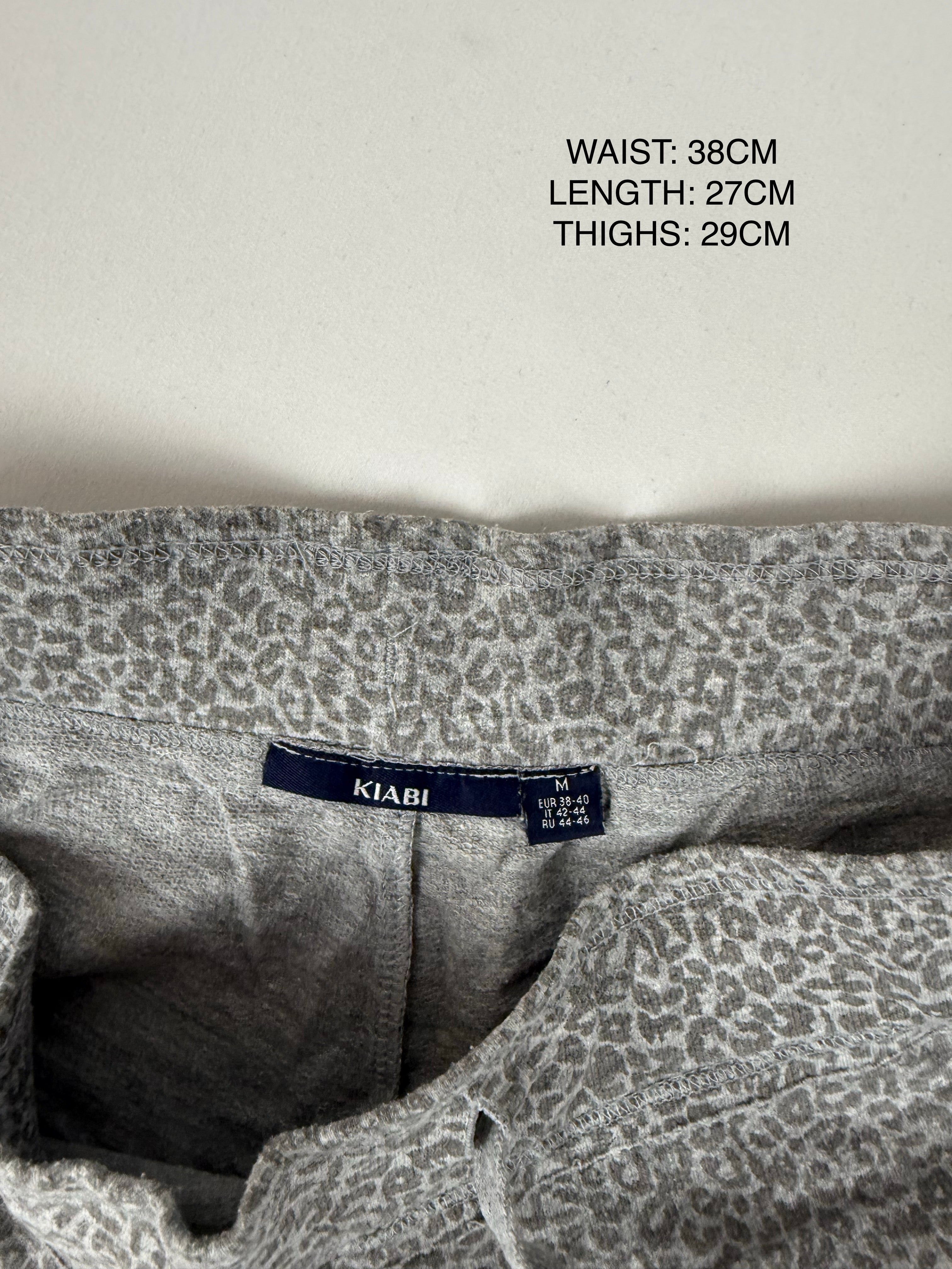 Grey animal print cotton mini short (M)