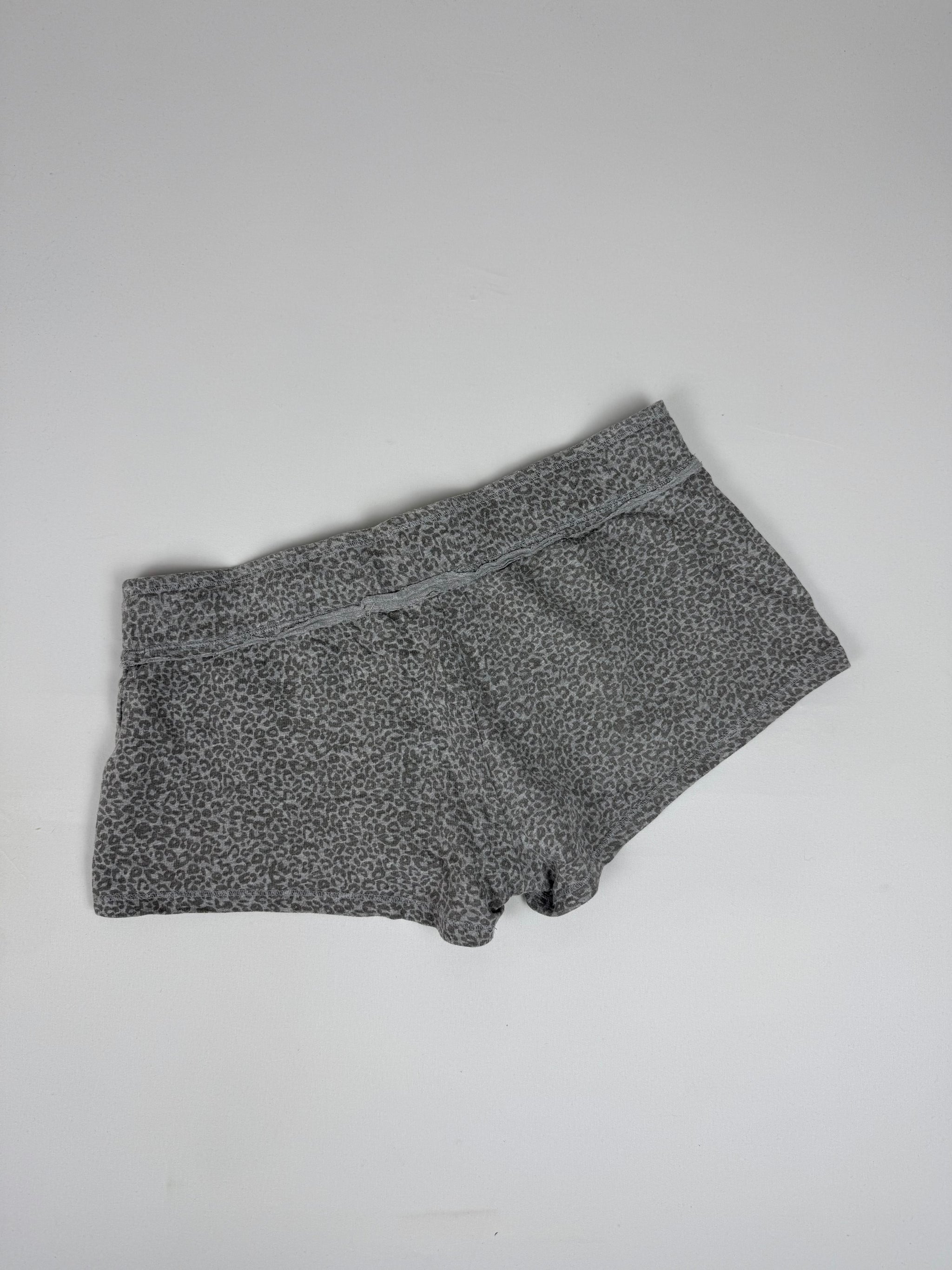 Grey animal print cotton mini short (M)