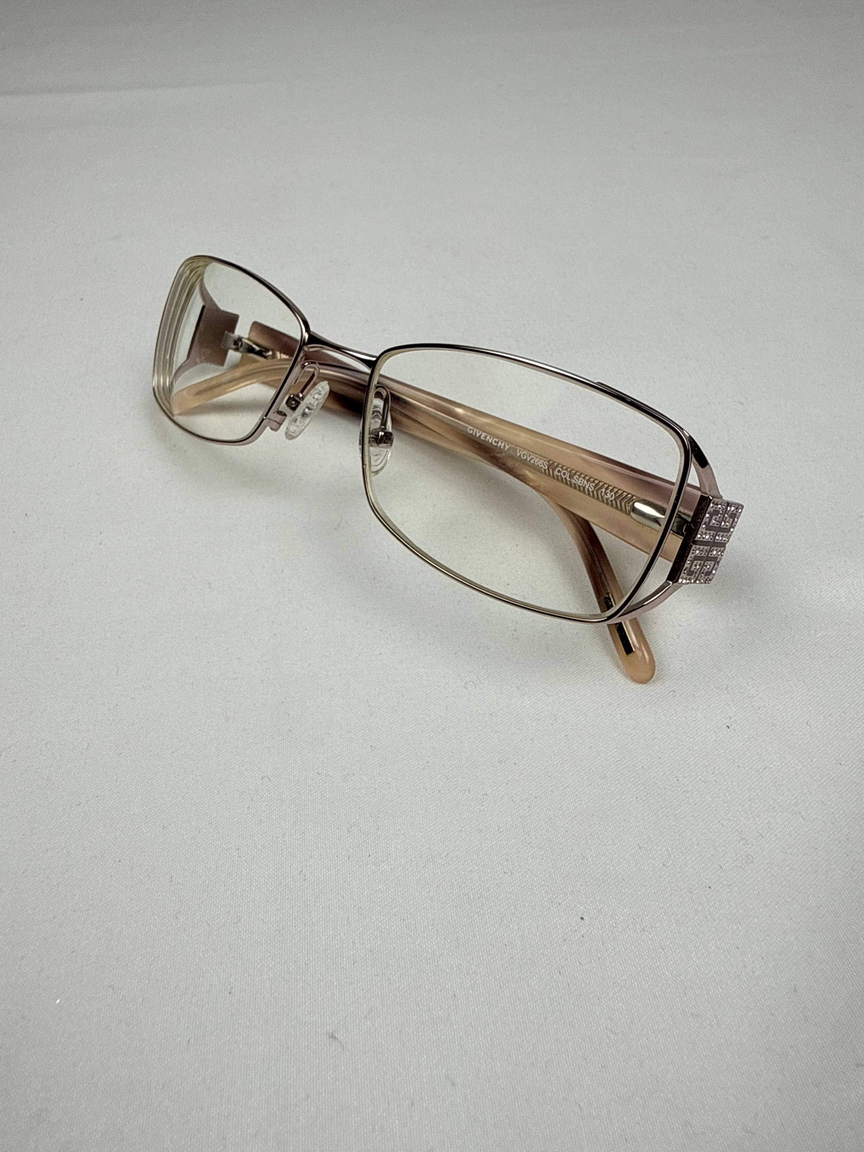 Gold office glasses rhinestones logo (with prescription)