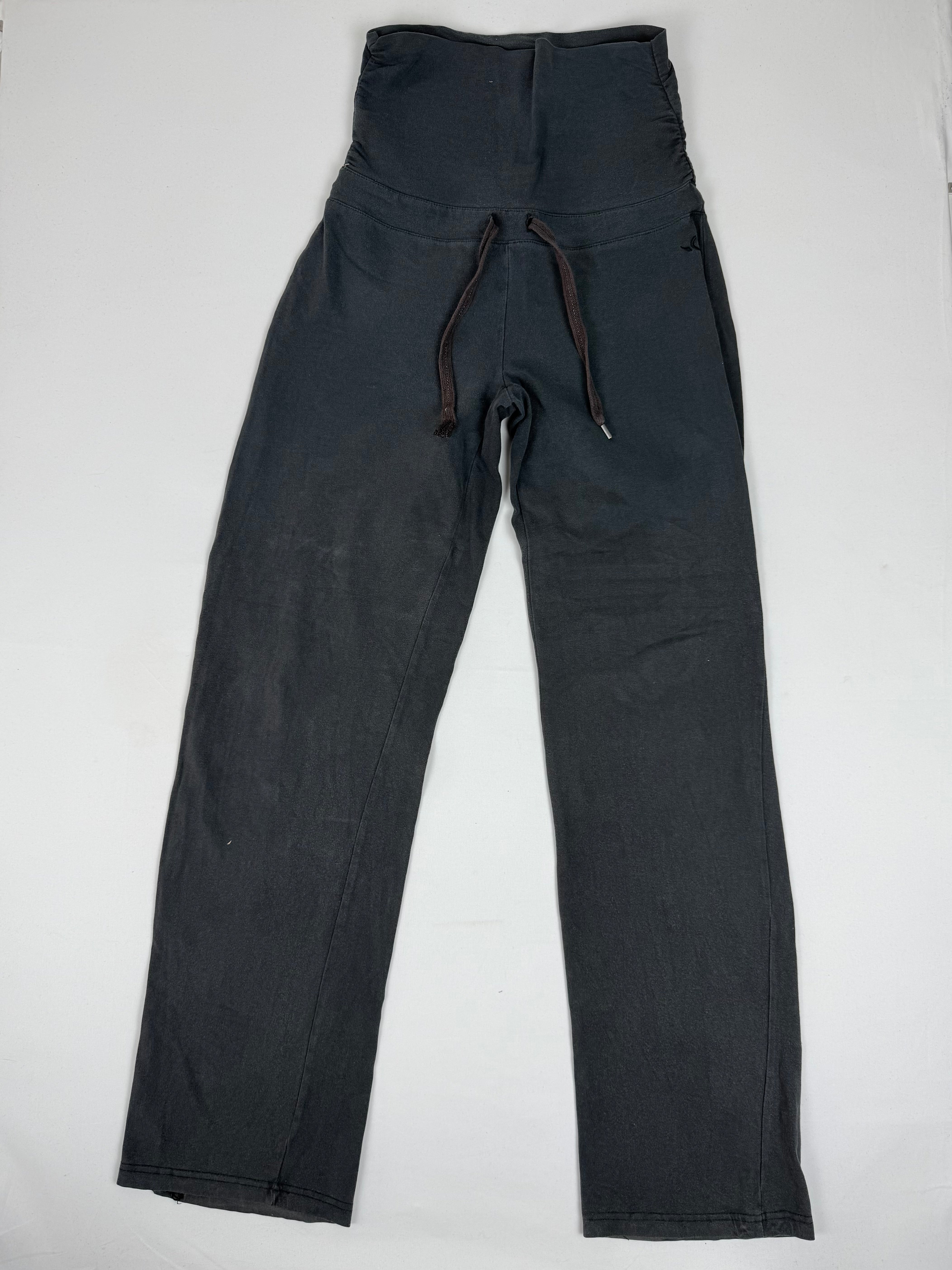 Pantalon droit taille basse en jean noir (XS)
