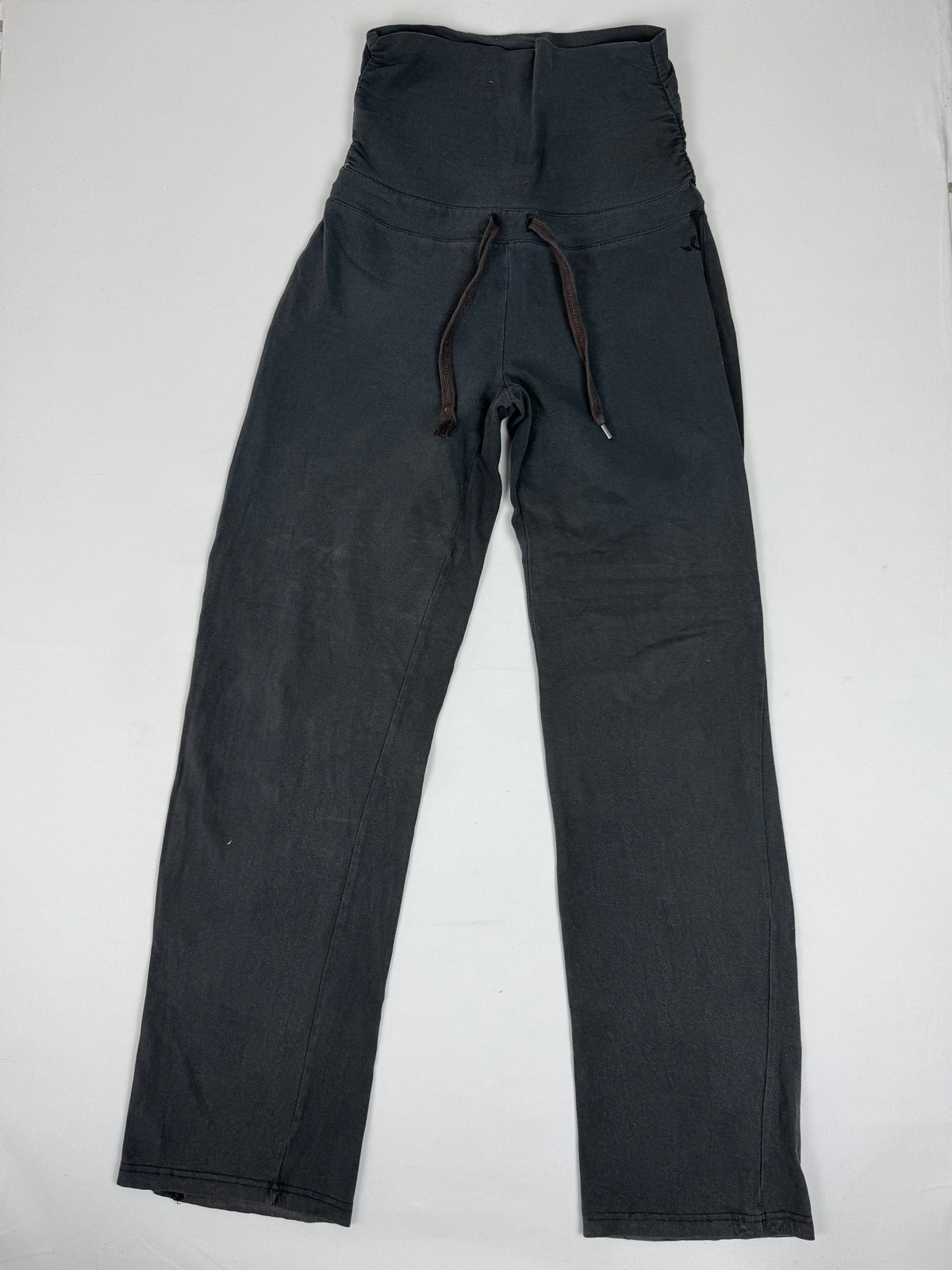 Pantalon droit taille basse en jean noir (XS)