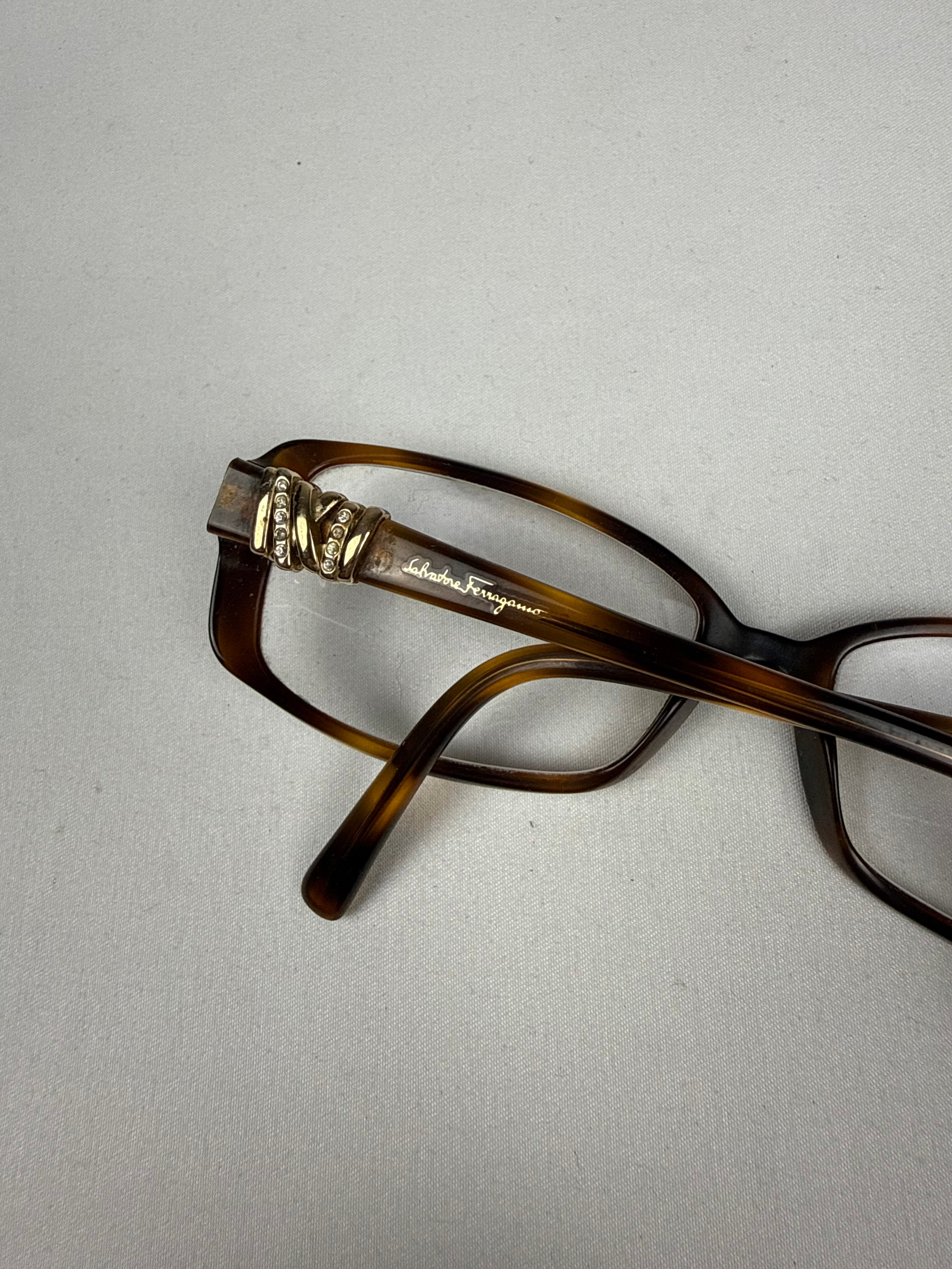 Brown & gold square office glasses (with prescription)