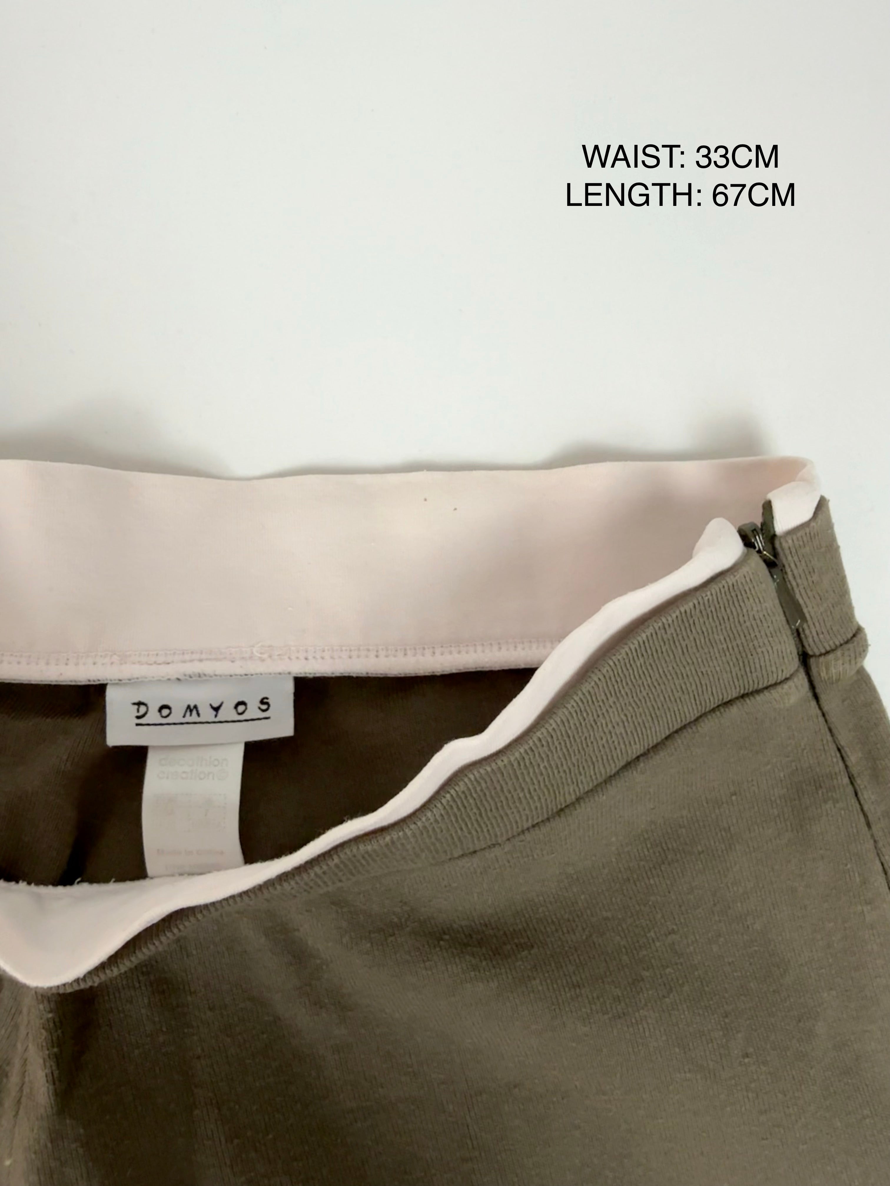 Khaki cotton baggy capri pants (S)