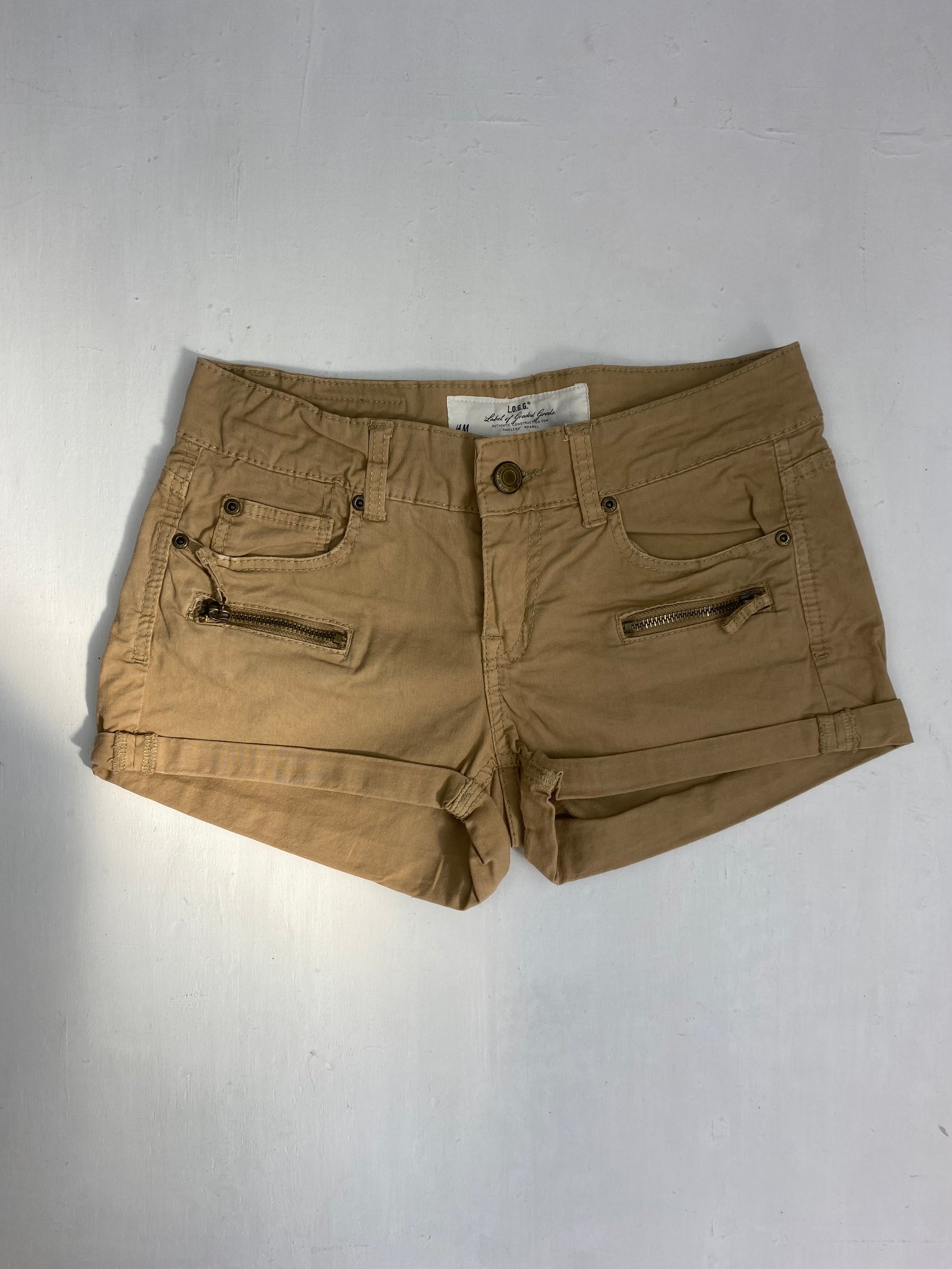 Beige utility low rise mini short (S)