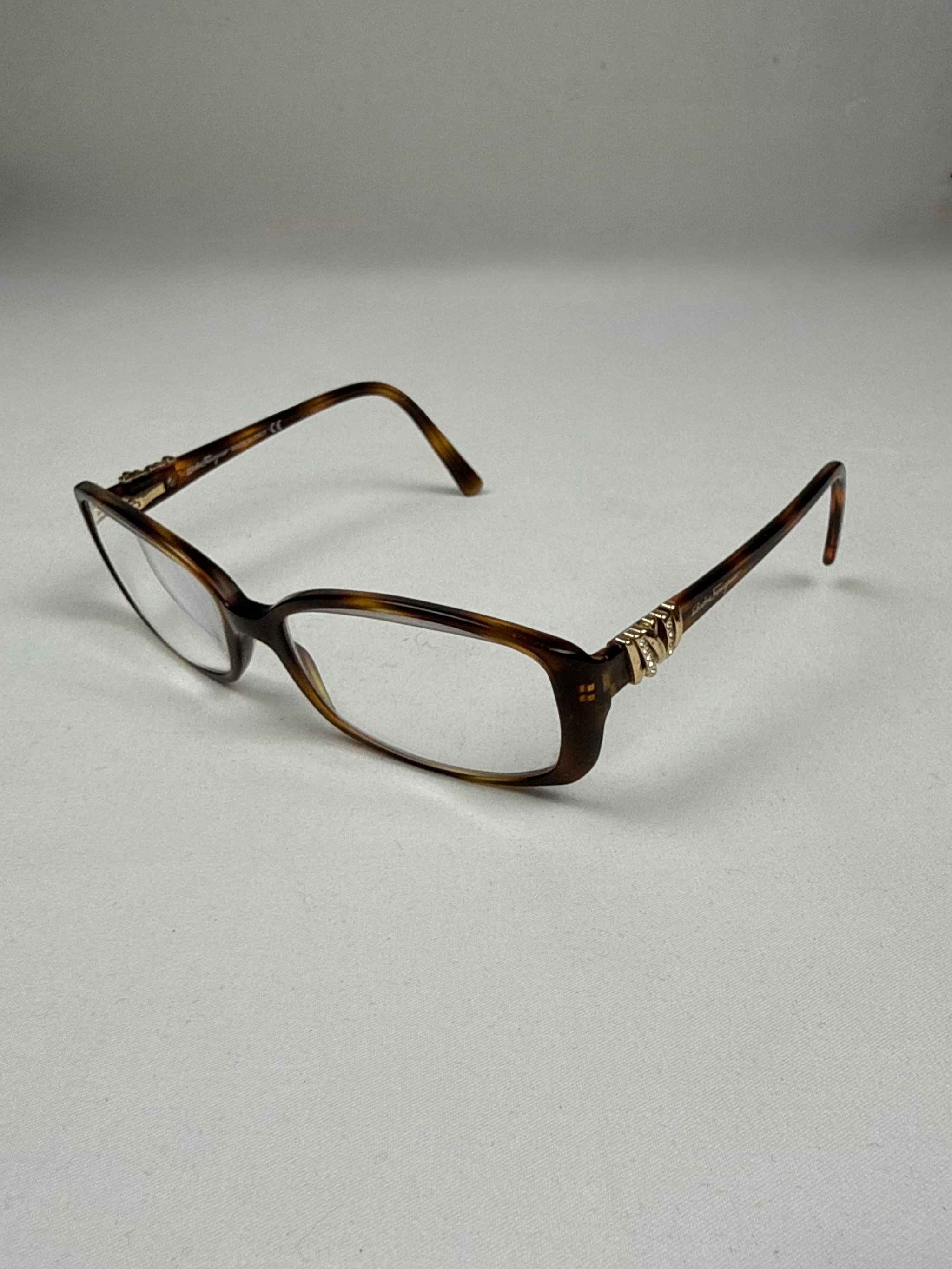 Brown & gold square office glasses (with prescription)