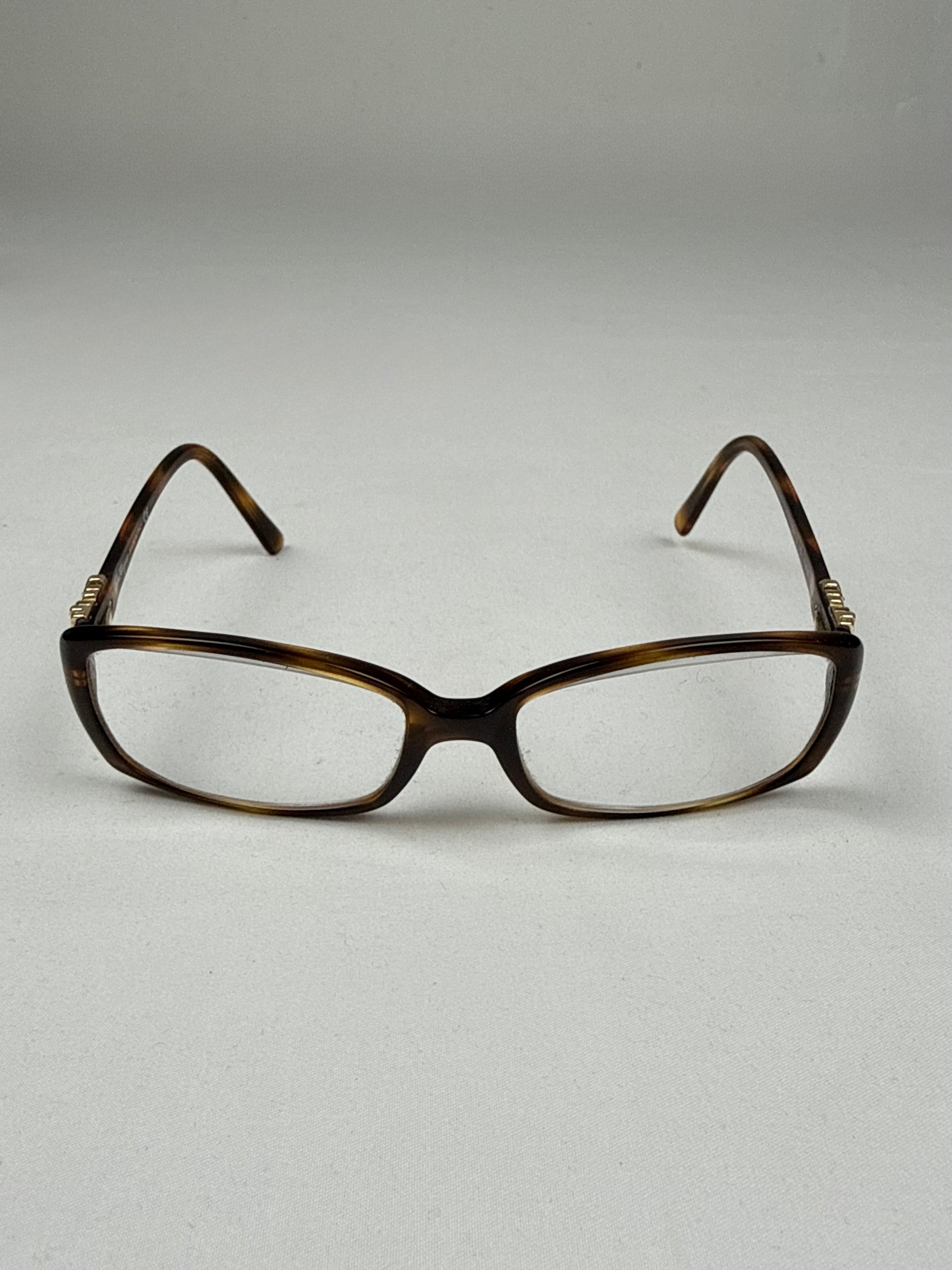 Brown & gold square office glasses (with prescription)