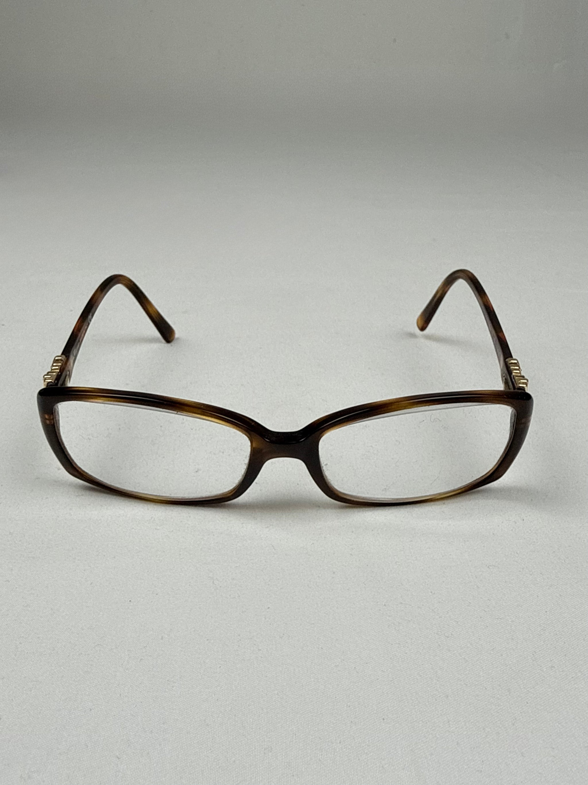 Brown & gold square office glasses (with prescription)