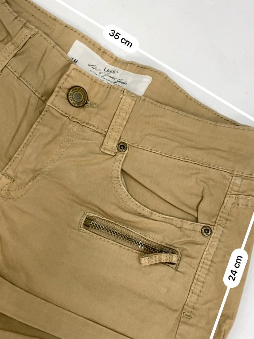 Beige utility low rise mini short (S)