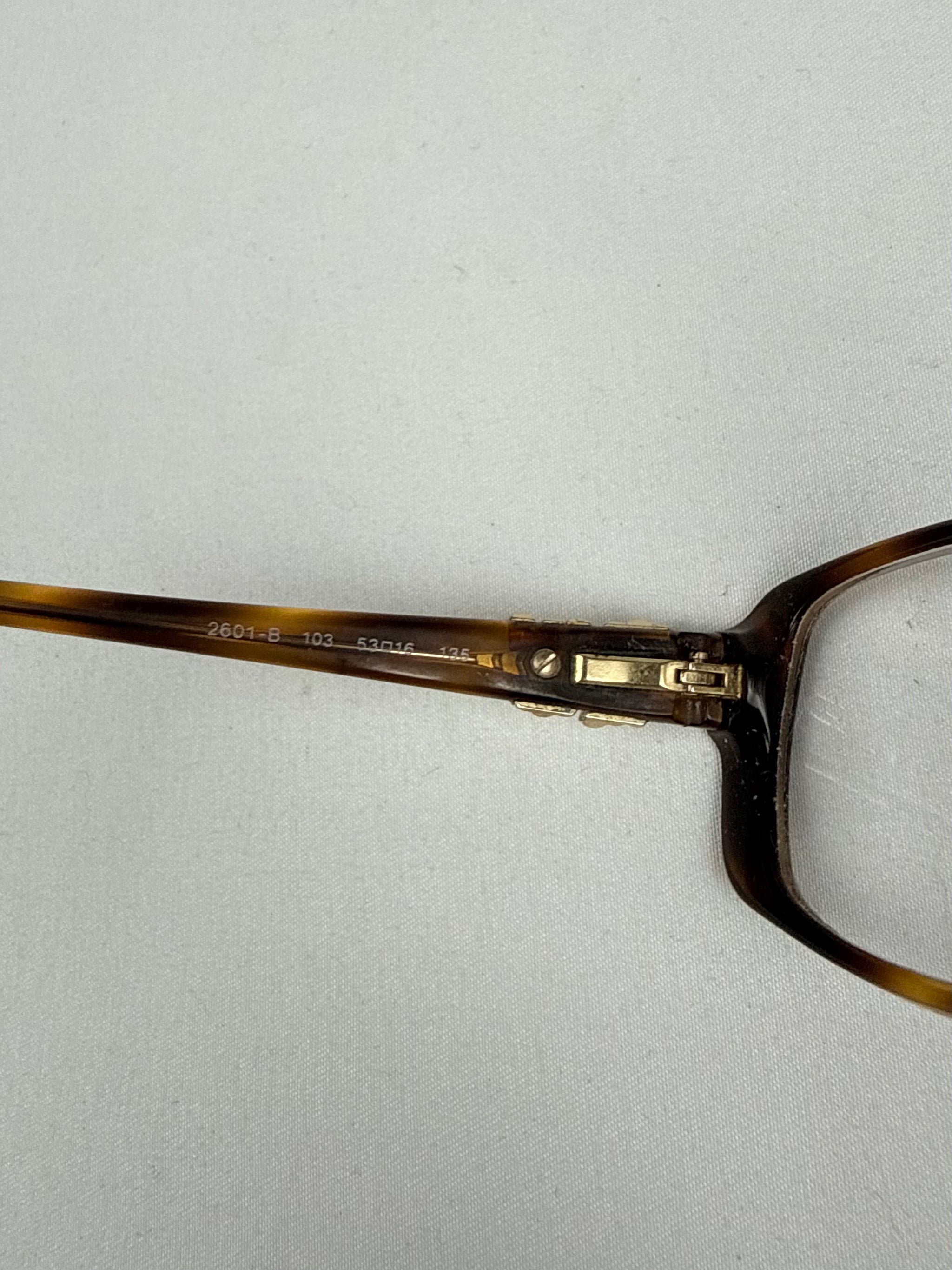 Brown & gold square office glasses (with prescription)