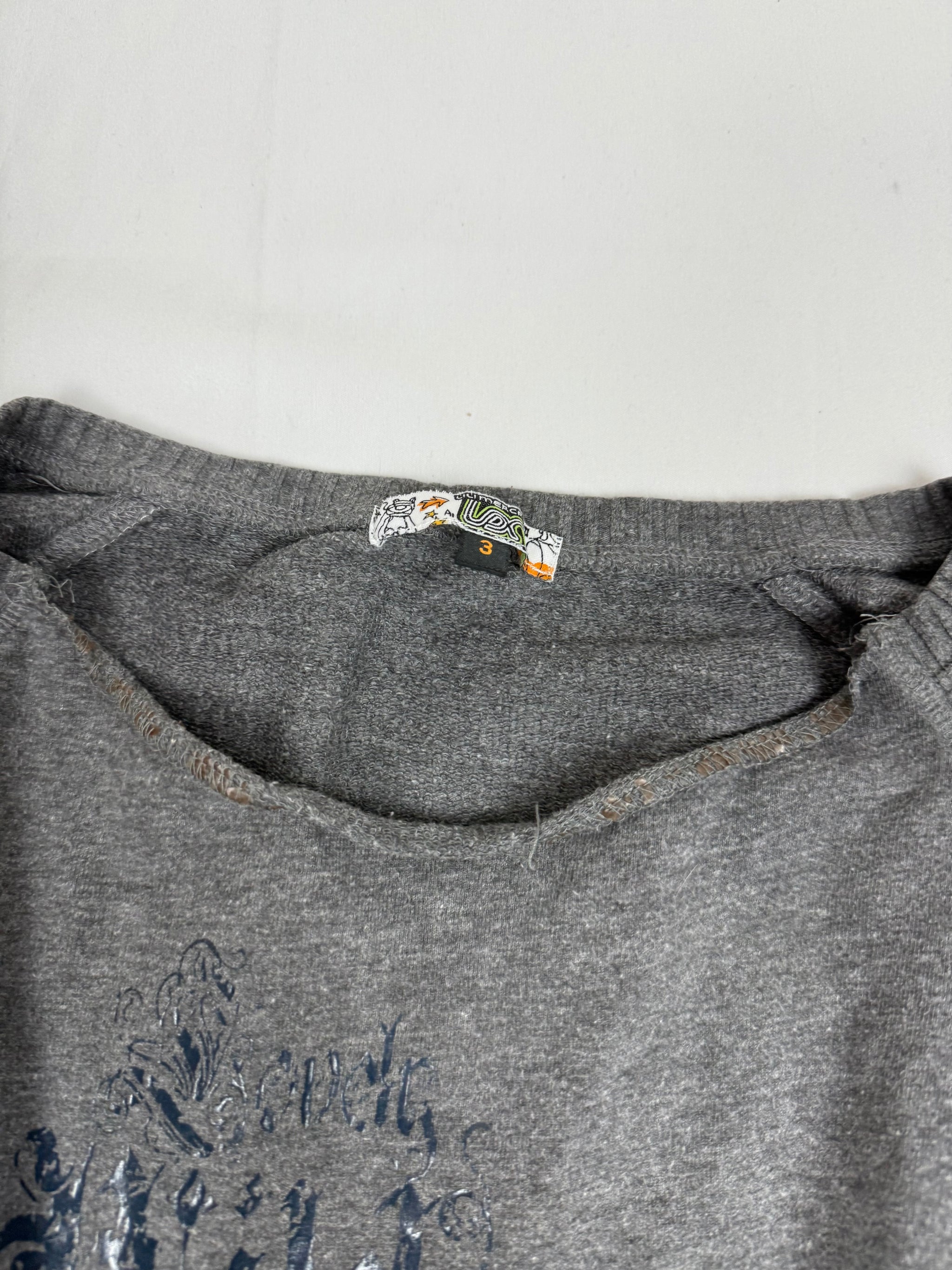 Grey graphic cotton jumper (S/M)