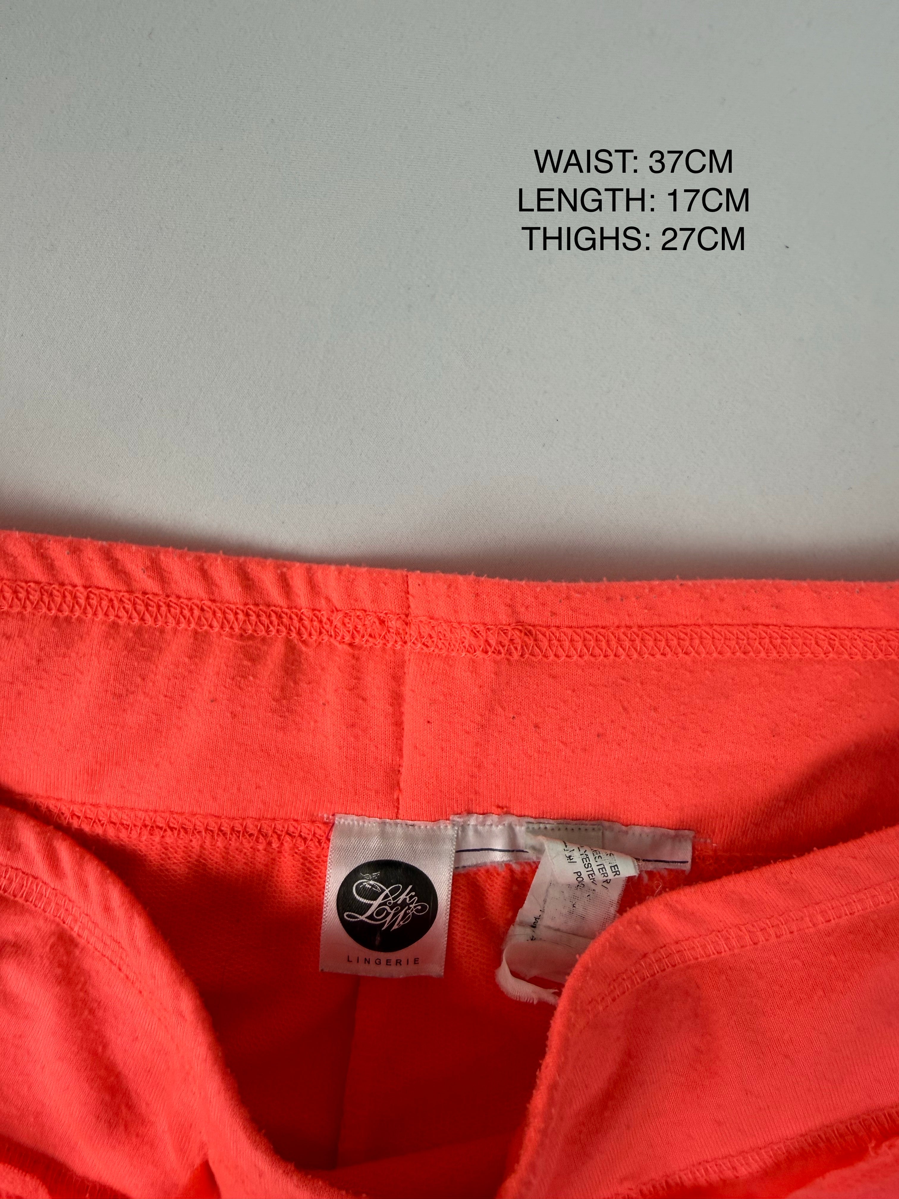 Orange neon cotton low rise mini short (S)