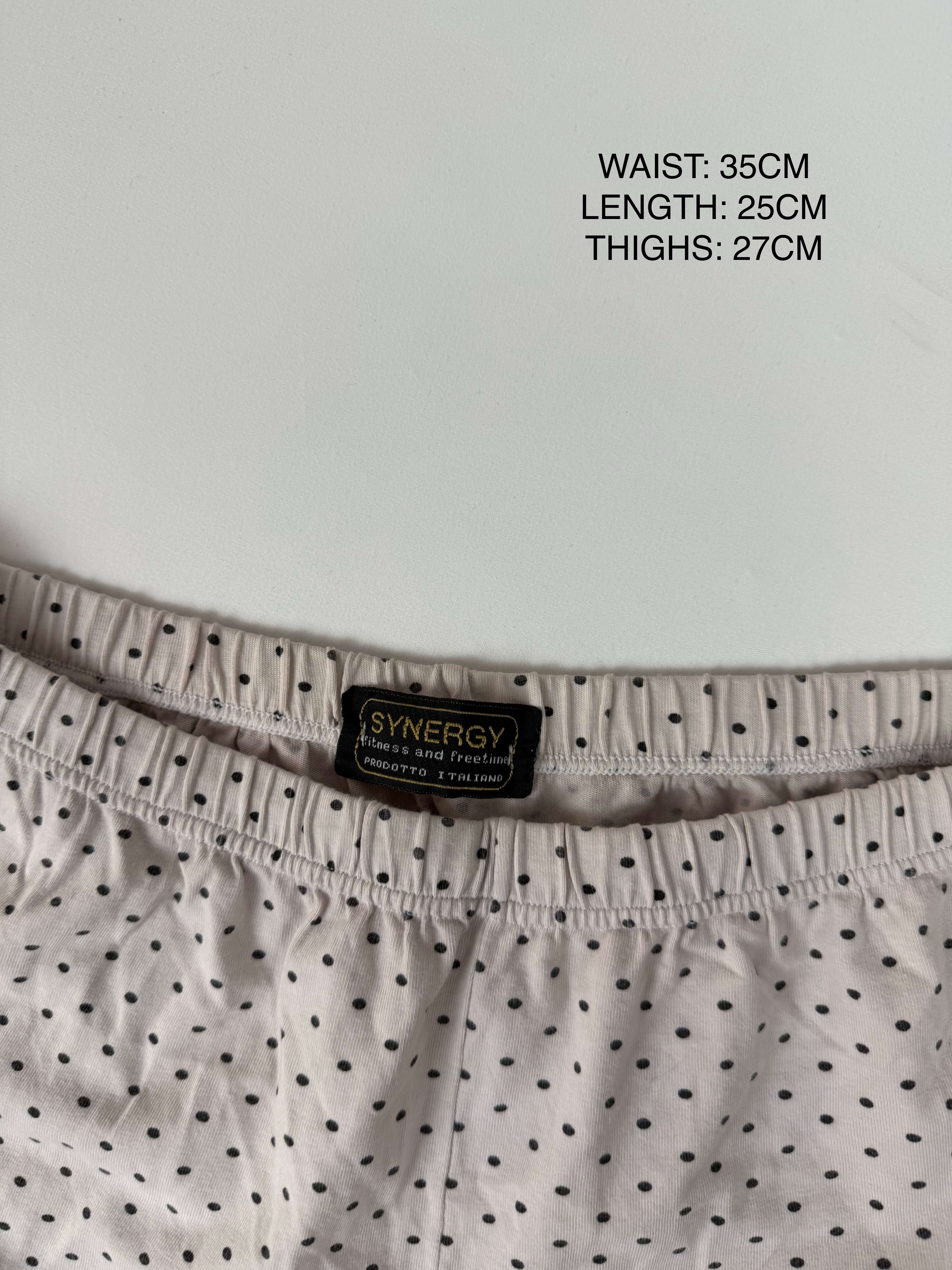 White polka dots cotton mini short (L)
