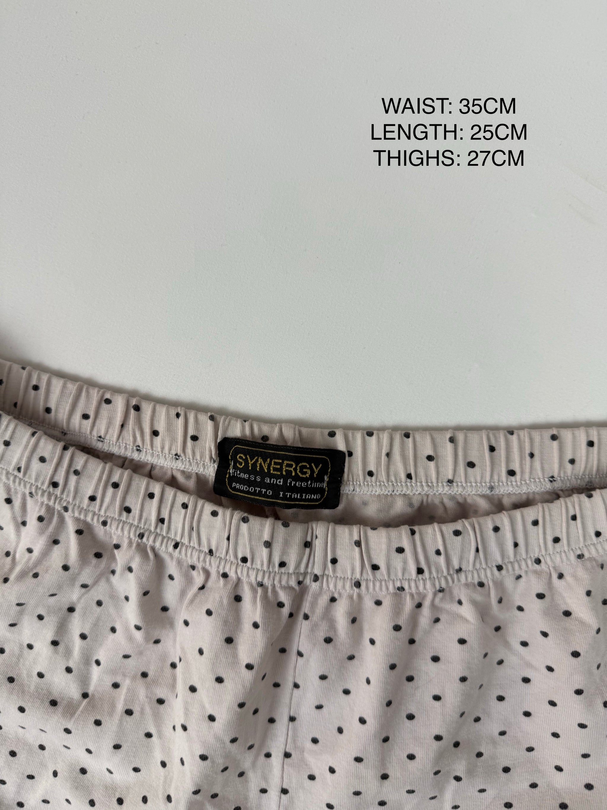 White polka dots cotton mini short (L)
