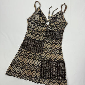 Brown graphic mesh lined cami top (M/L)