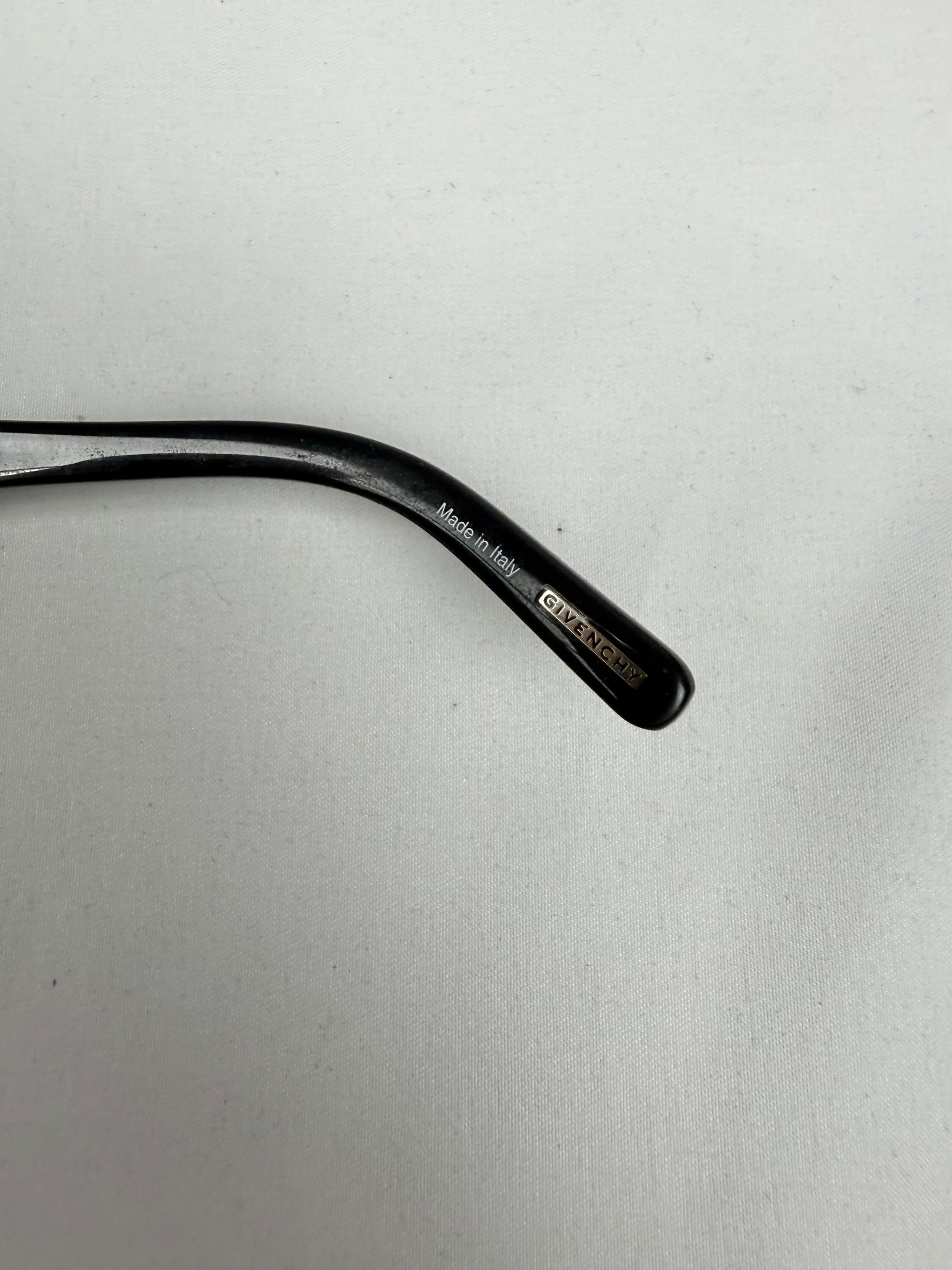 Black office glasses rhinestones logo (with prescription)