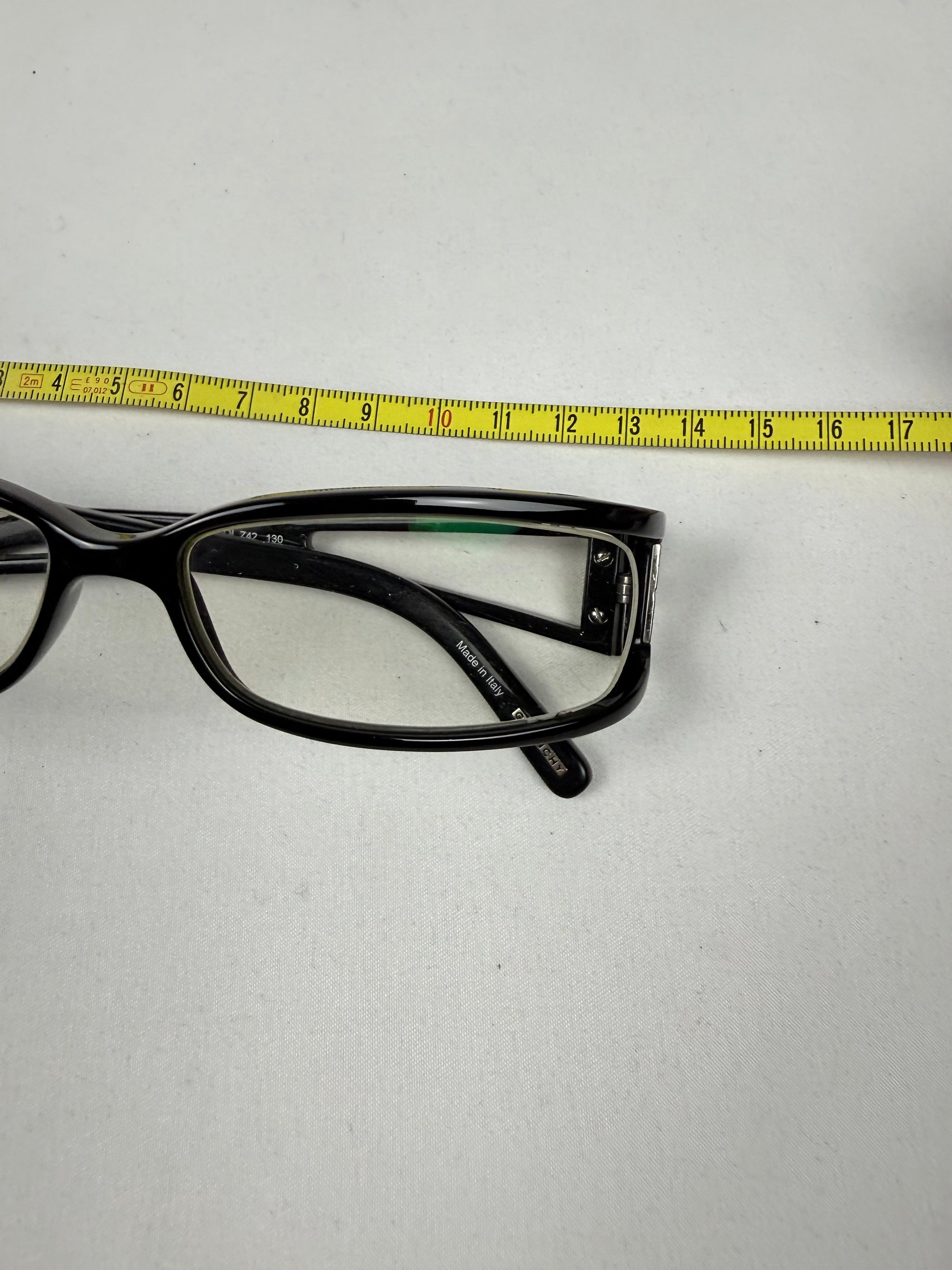 Black office glasses rhinestones logo (with prescription)
