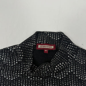 Black silver graphic high neck top (M)