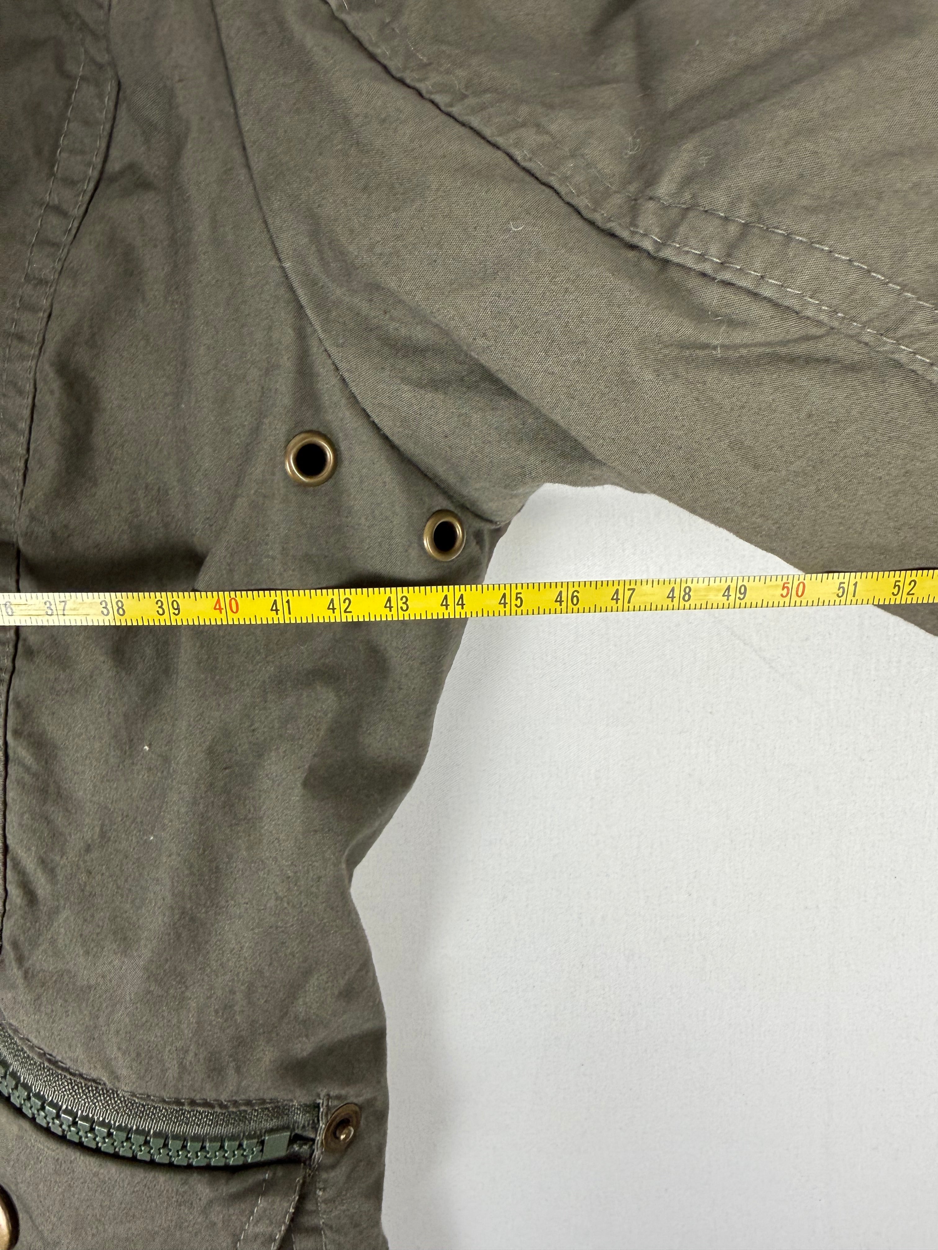 Khaki zip up biker jacket (S)