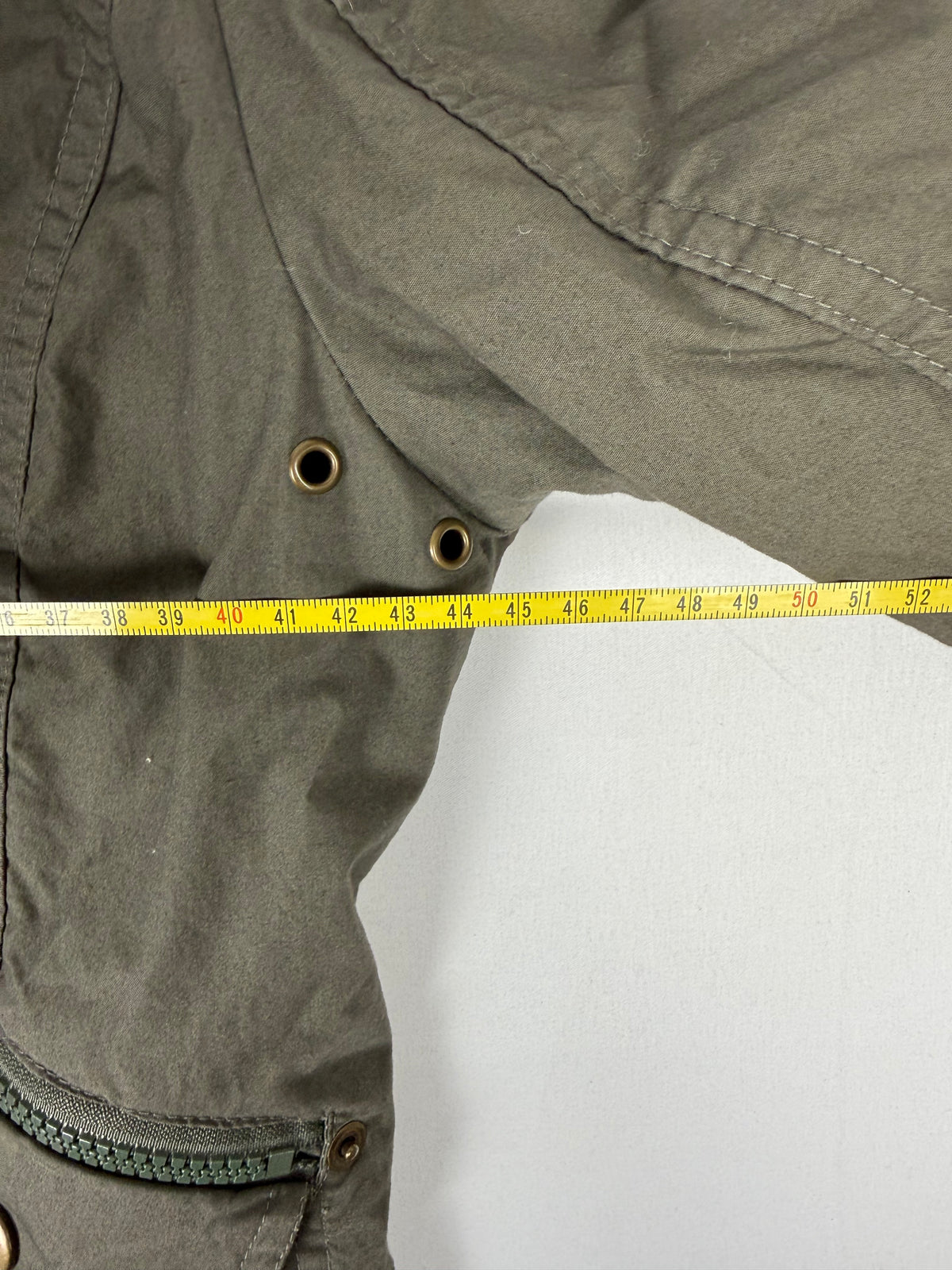 Khaki zip up biker jacket (S)
