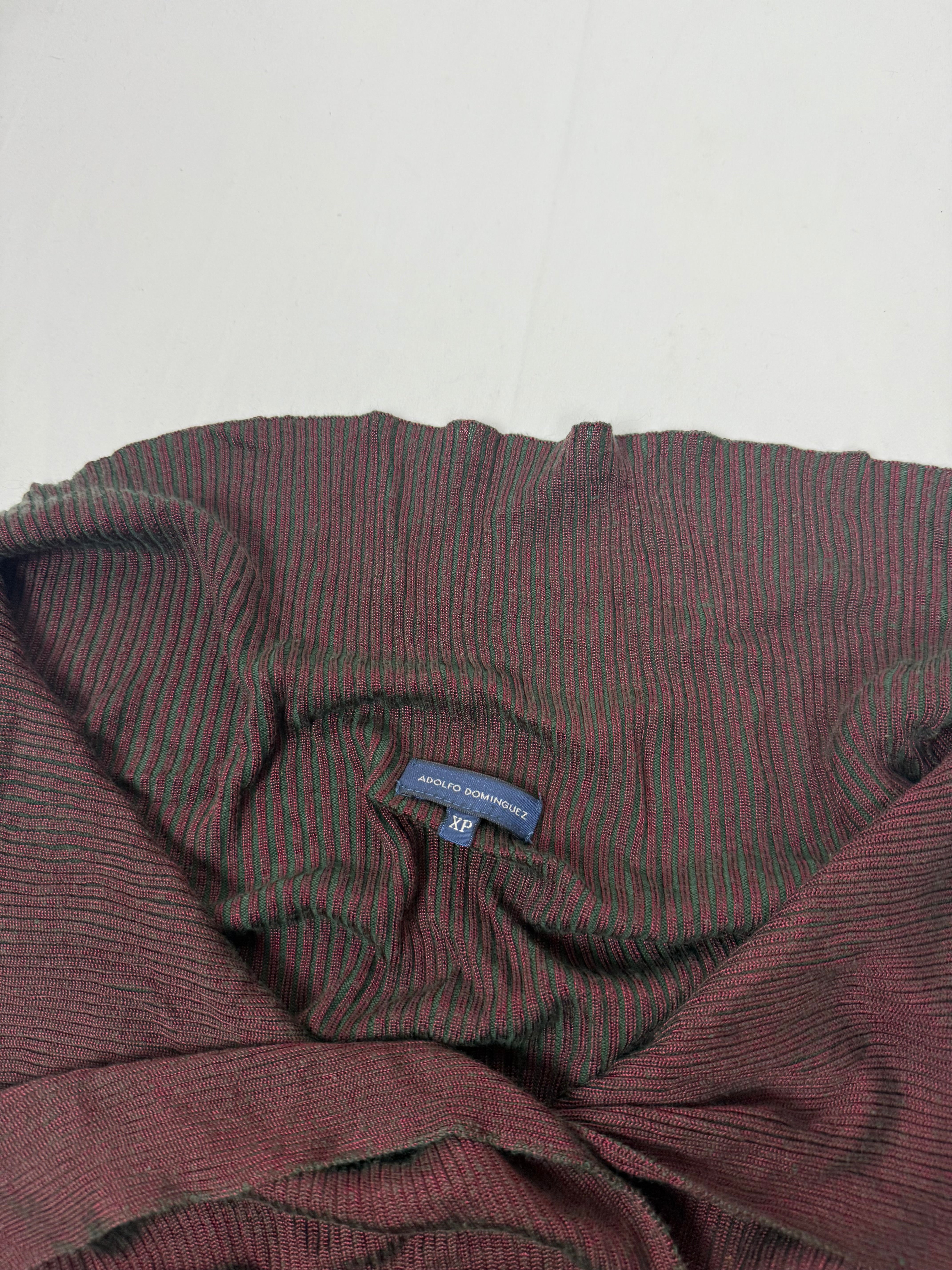 Burgundy red ribbed cardigan jumper (One size)
