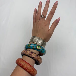 Inox & wood bangle bracelet