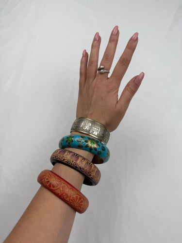 Inox & wood bangle bracelet