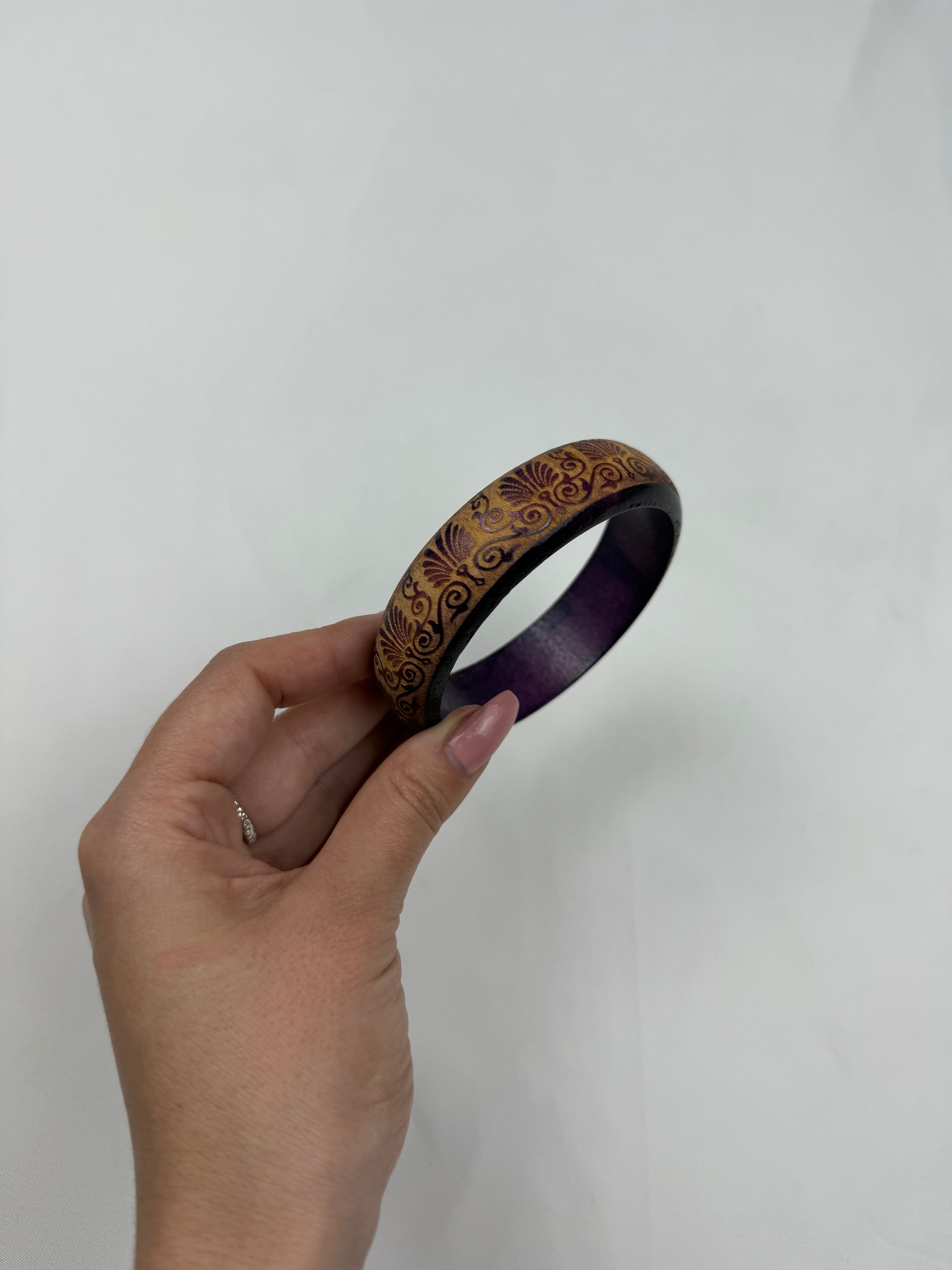 Inox & wood bangle bracelet