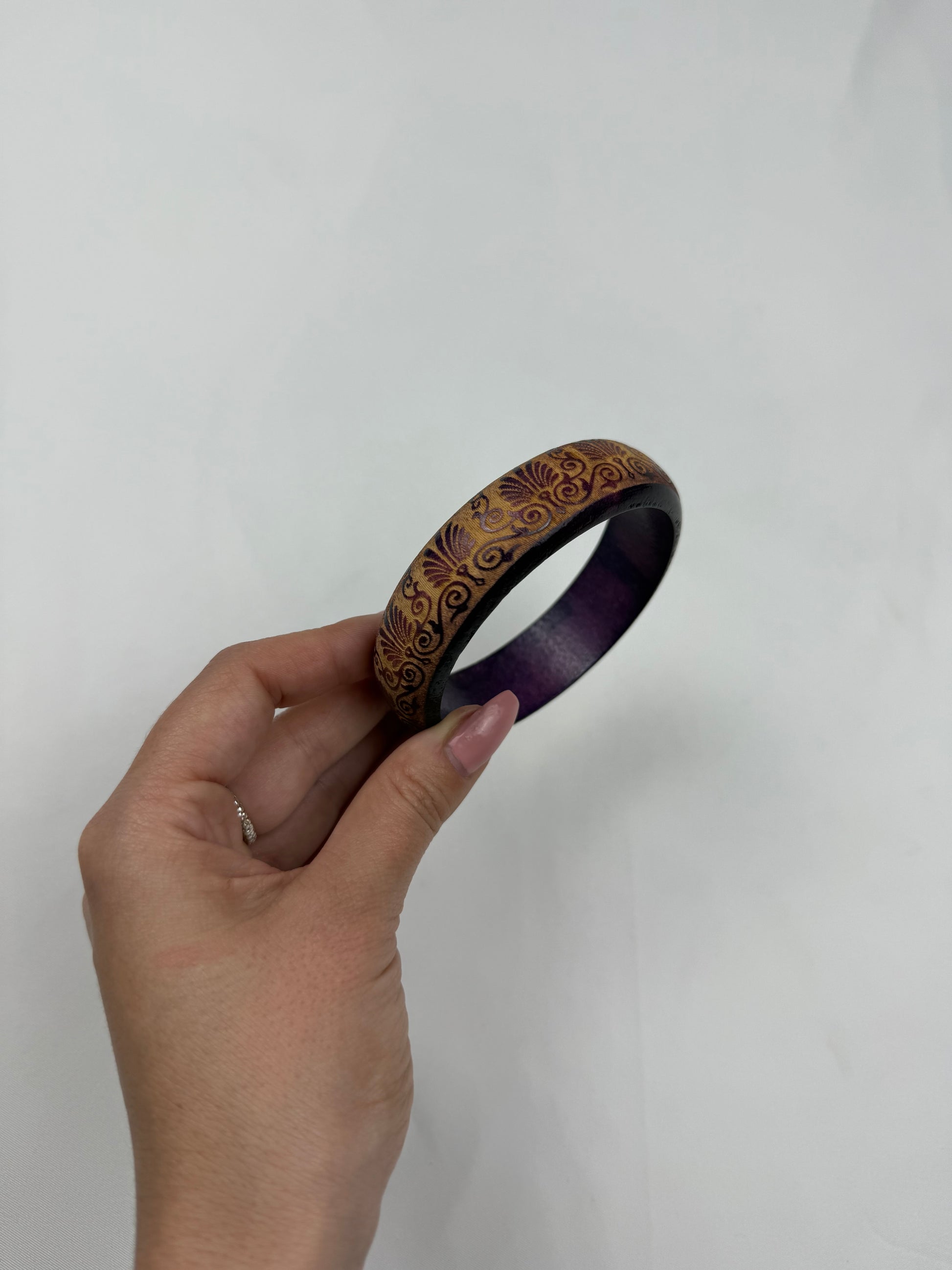 Inox & wood bangle bracelet