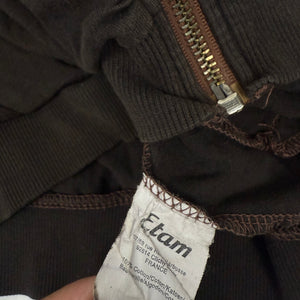 Brown ruched 100% cotton zip up sweatshirt (M/L)