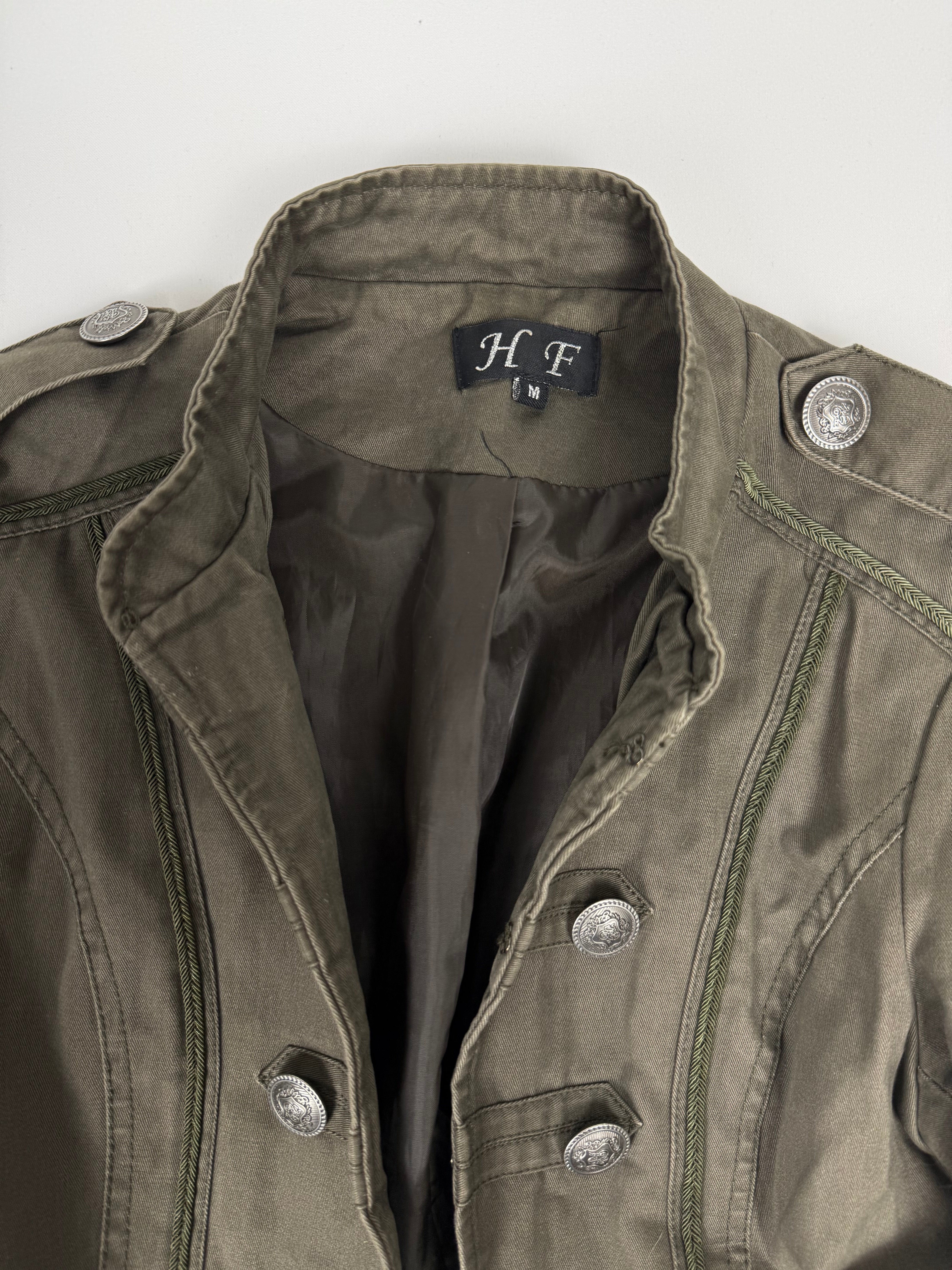 Khaki lace up military jacket (M)