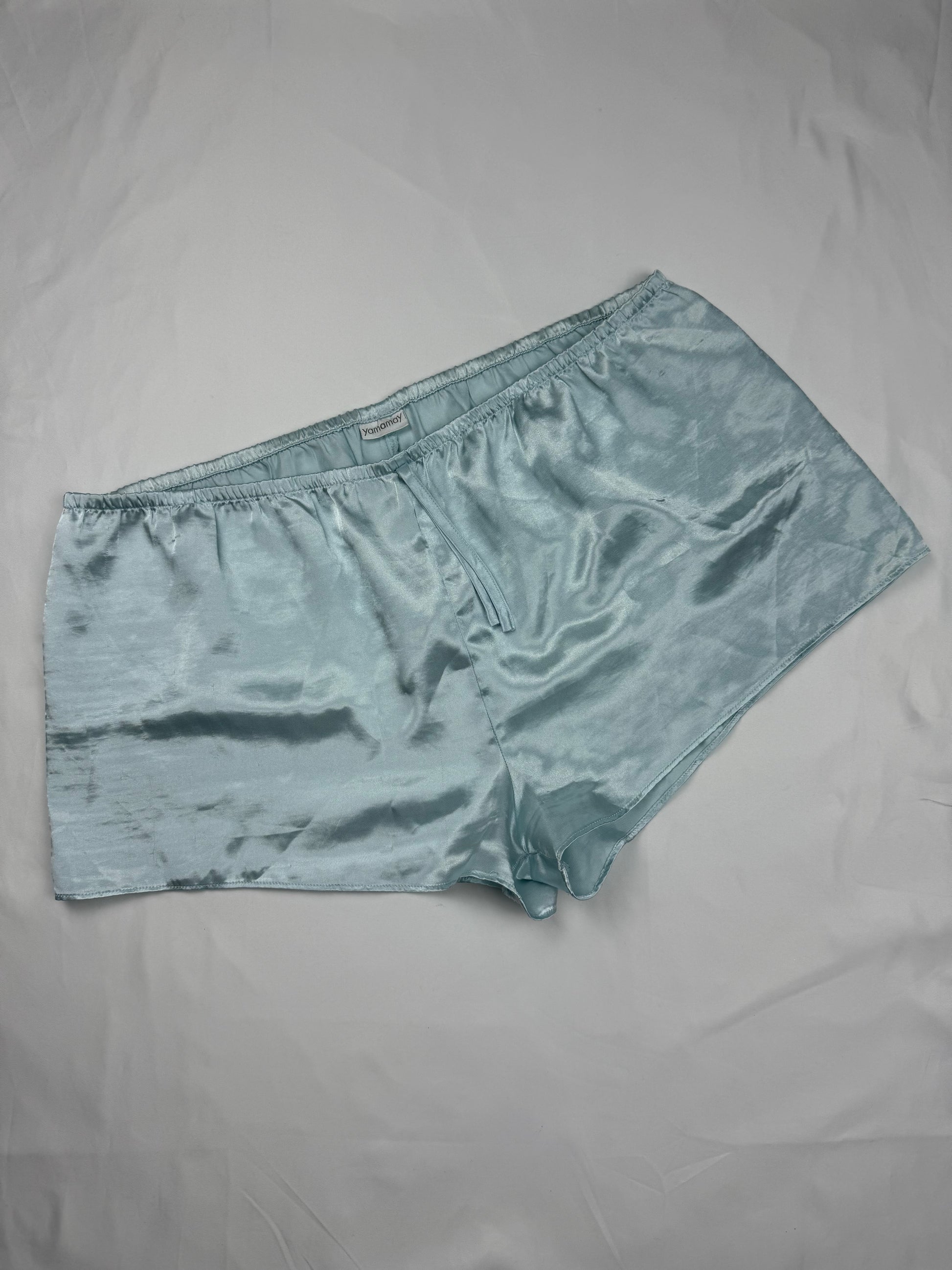 Baby blue silky low rise mini short (S/M)