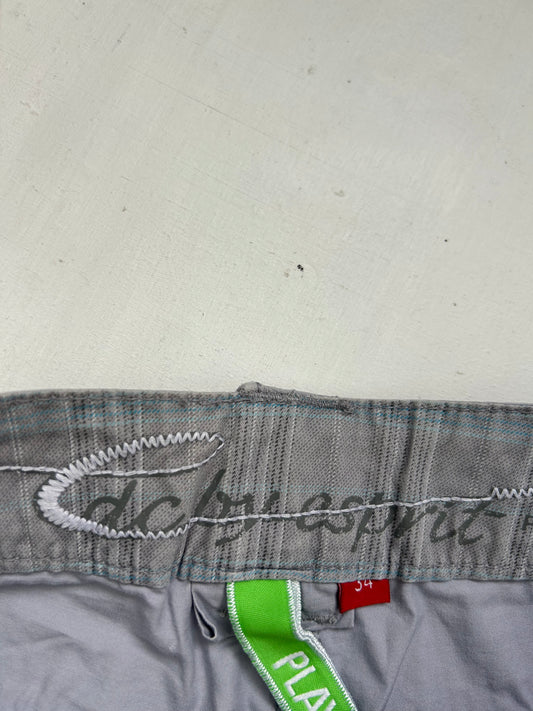 Grey cargo low rise mini short + belt  (S/M)