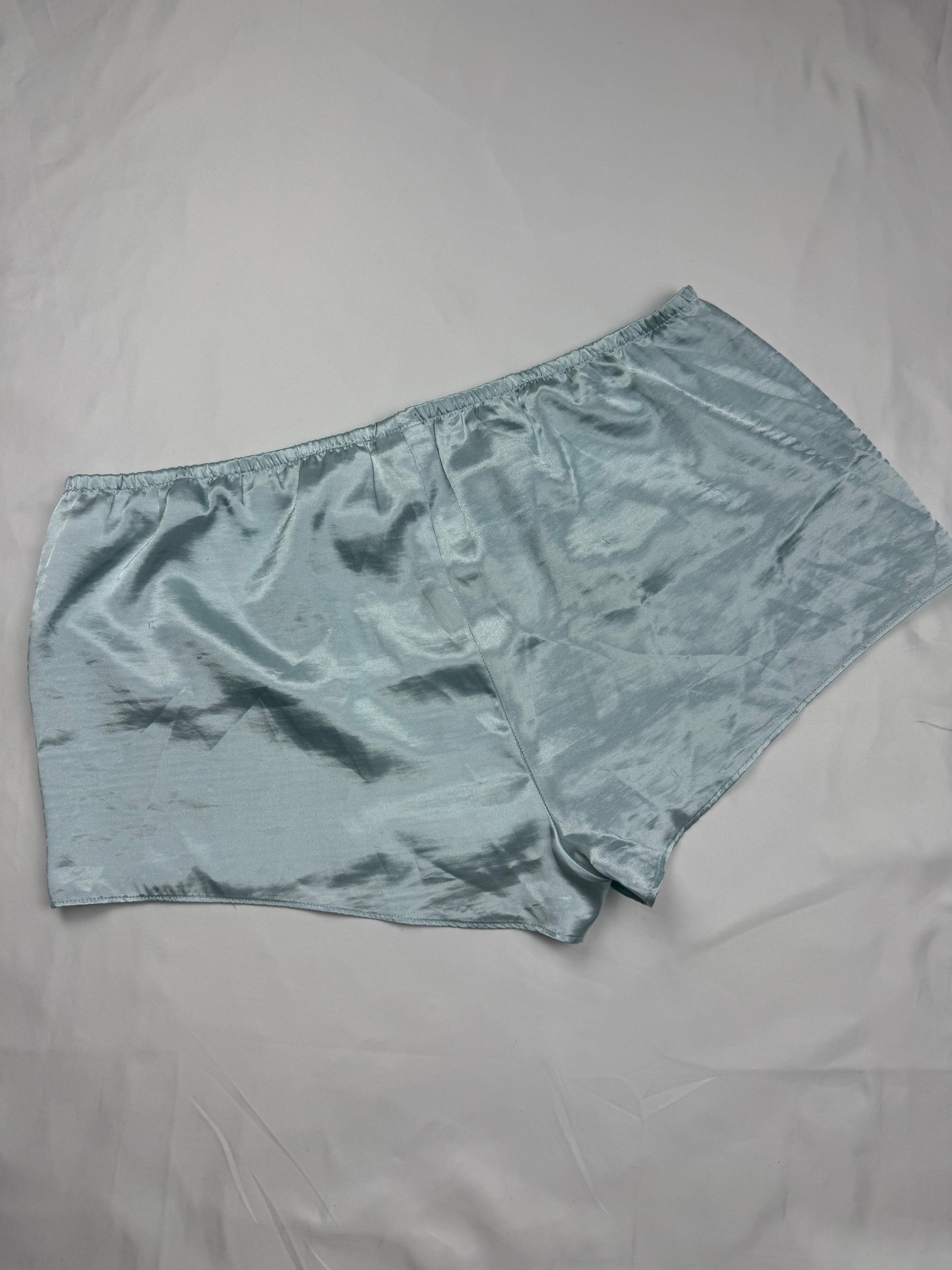 Baby blue silky low rise mini short (S/M)
