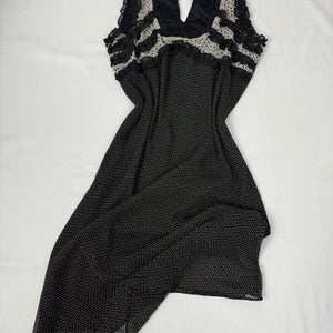 Black mesh lined mid dress (M)