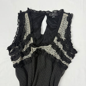 Black mesh lined mid dress (M)