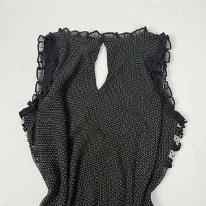 Black mesh lined mid dress (M)