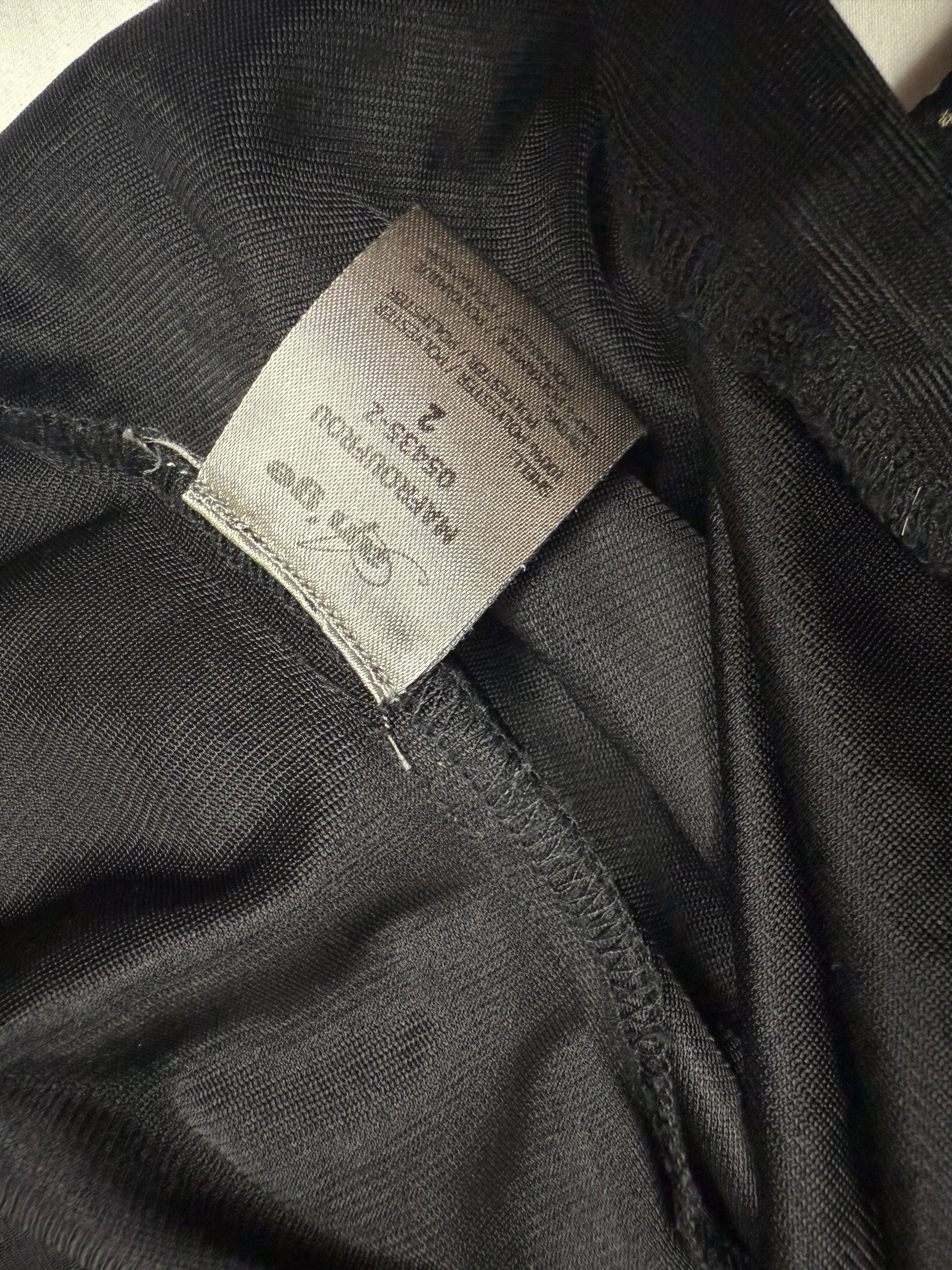 Black mesh lined mid dress (M)