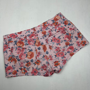 Pink floral low rise denim mini short (M/L)