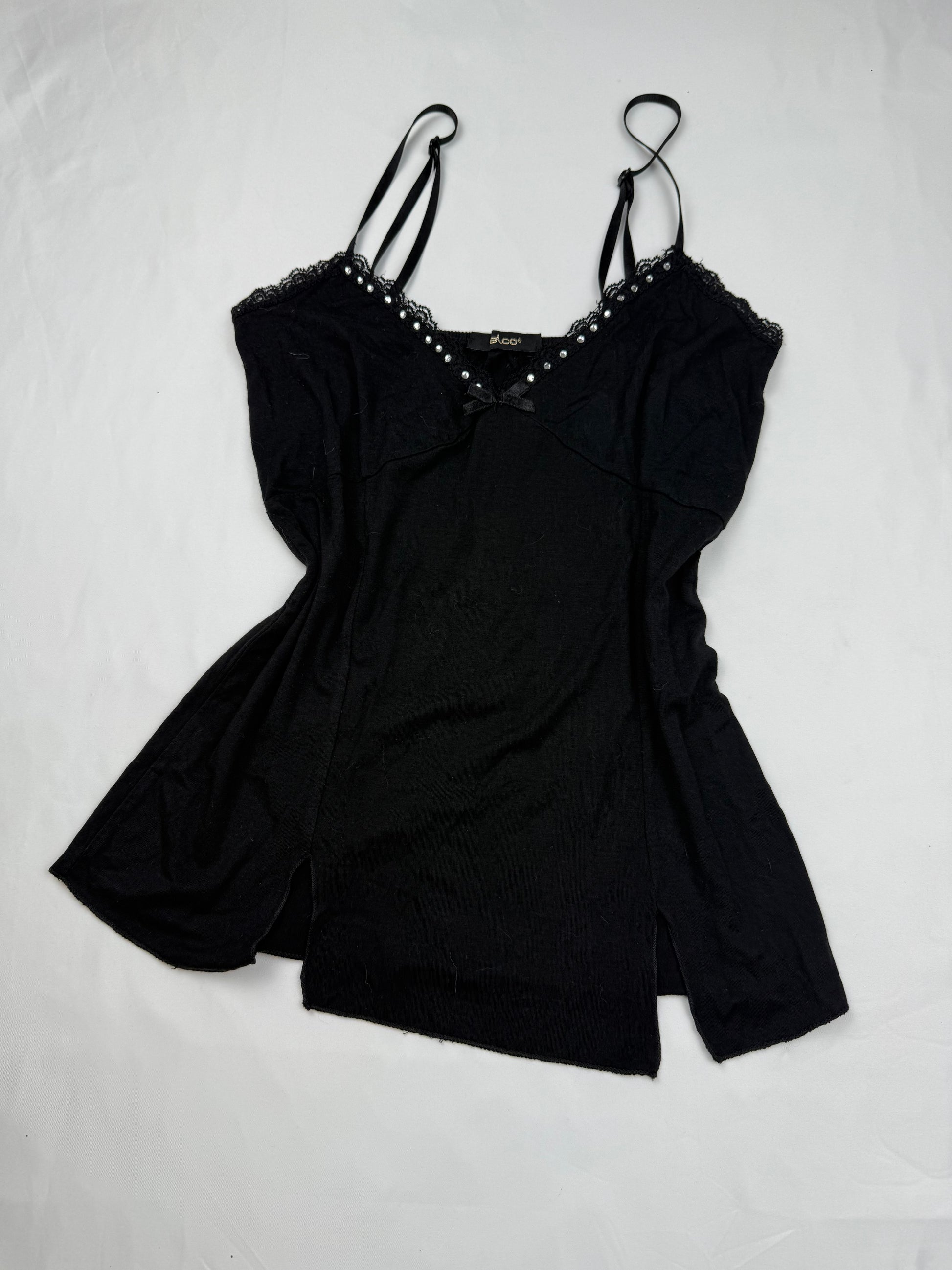 Black babydoll cami top (S)