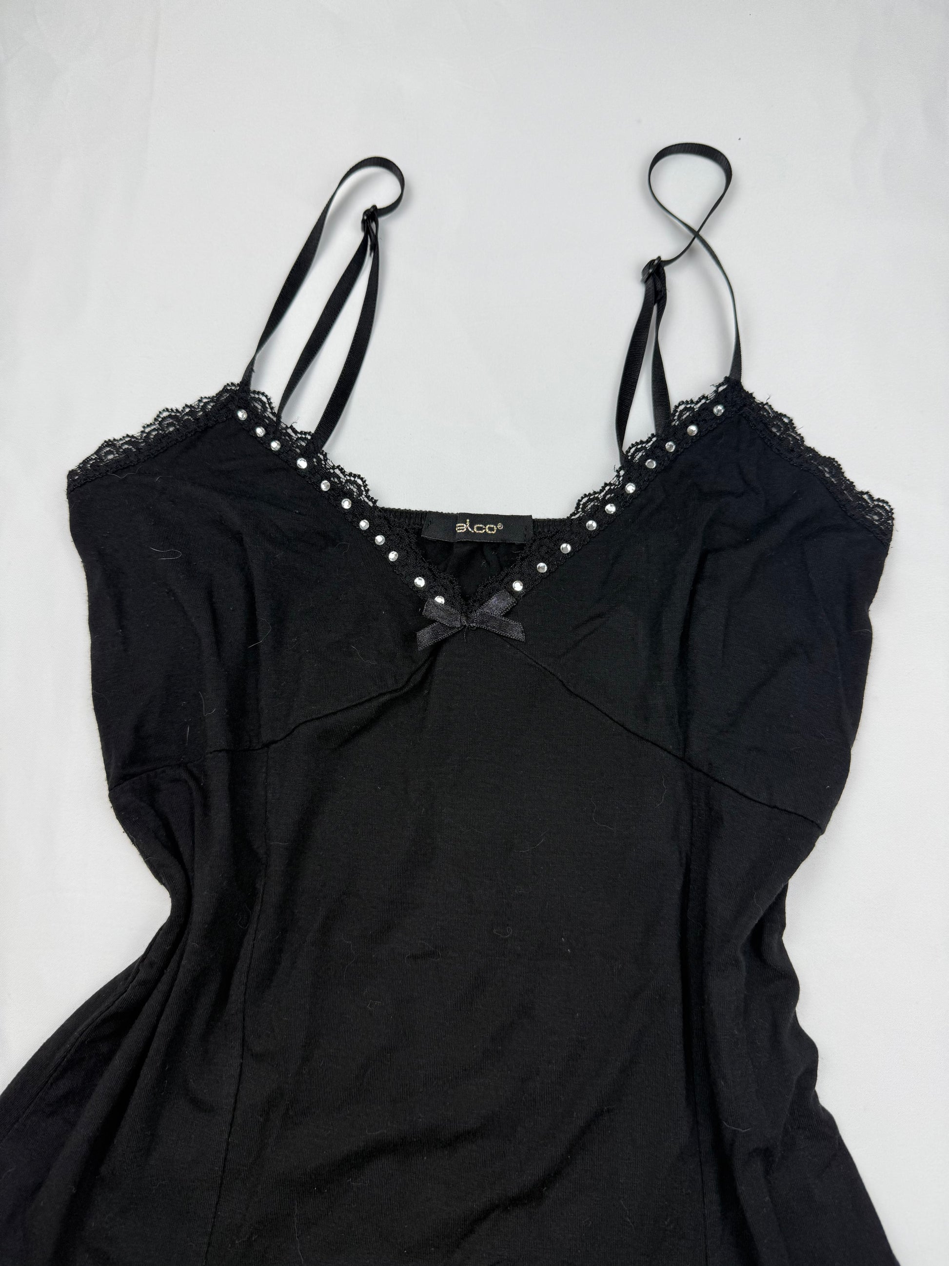 Black babydoll cami top (S)