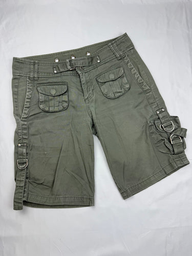 Khaki low waist cargo jorts (XS)