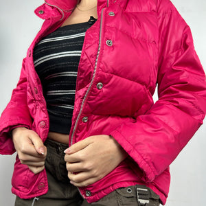 Pink y2k zip up puffer jacket (S)
