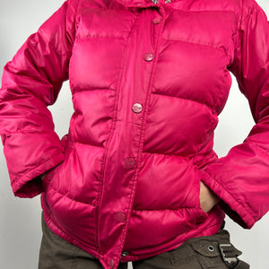 Pink y2k zip up puffer jacket (S)