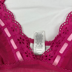 Pink mesh bow cami top (M)