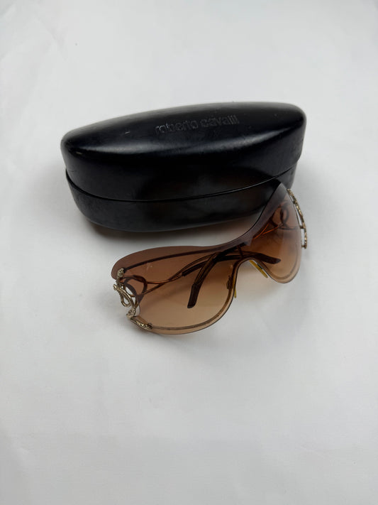Gold snake 2000s shield sunglasses